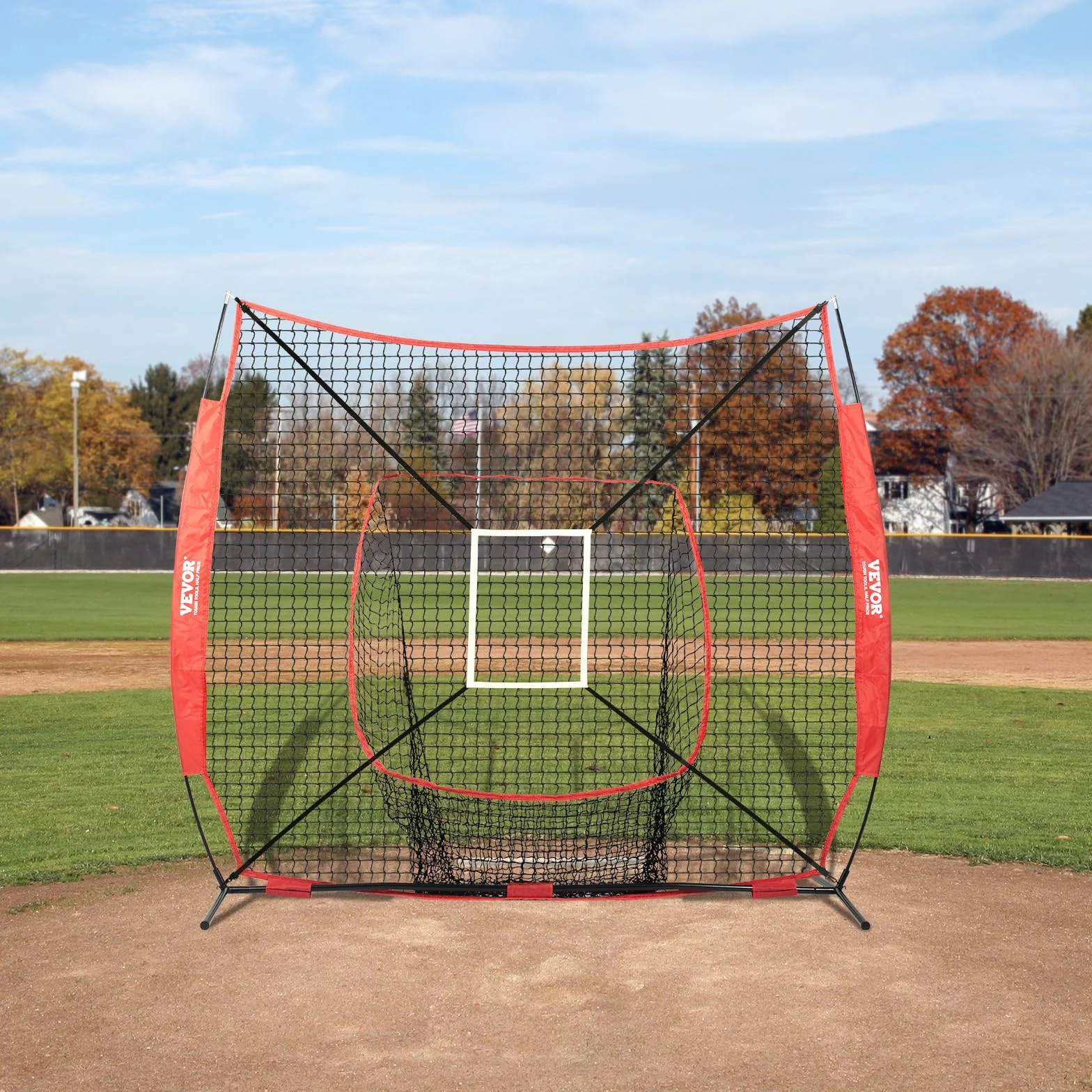 VEVOR 2x2,1 m przenośna siatka treningowa baseballowa z ramą kokardową i torbą