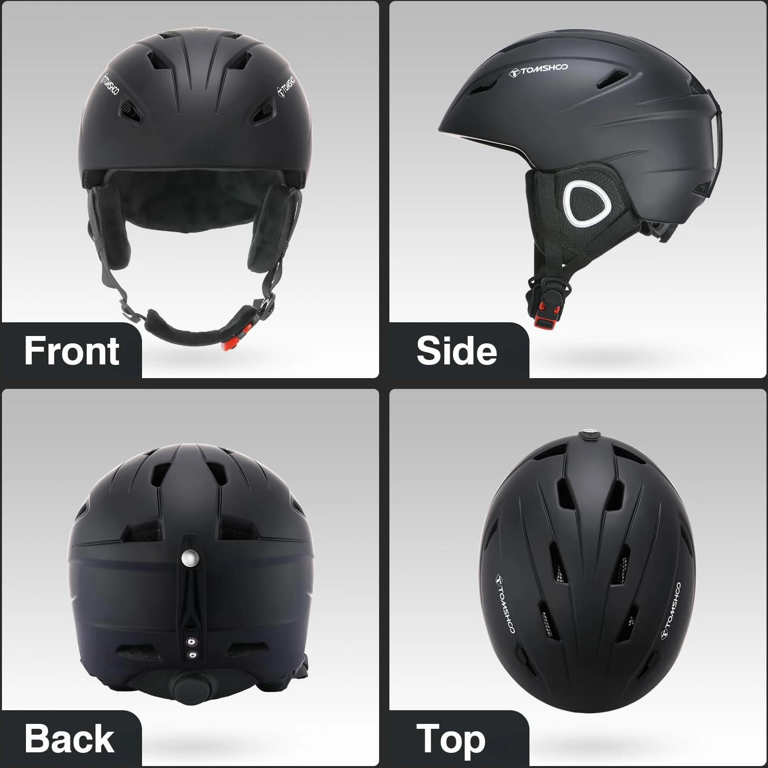 TOMSHOO Kask narciarski dla mężczyzn i kobiet, kask narciarski z wizjerem, kask narciarski unisex dla dorosłych