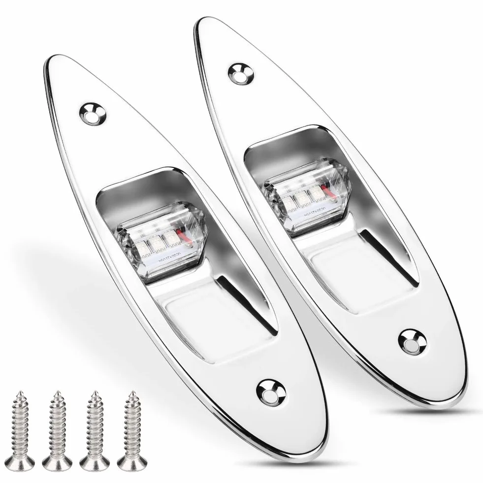 Fydun 12V LED wpuszczana lampa sygnalizacyjna nawigacyjna Arc Side 2 szt.Lampa 120 ° do jachtu morskiego Zielony 61,5lm i czerwony 19lm