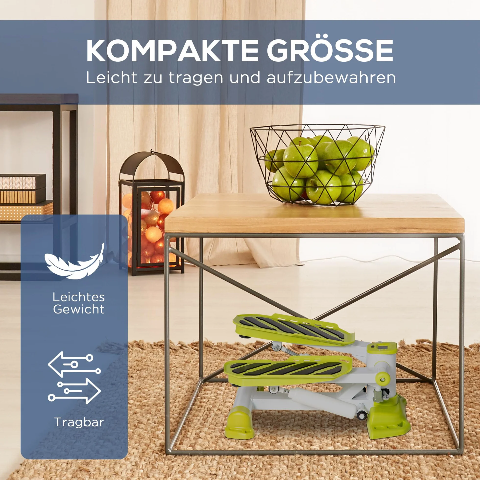 HOMCOM Mini stepper antypoślizgowy z wyświetlaczem LCD stal
