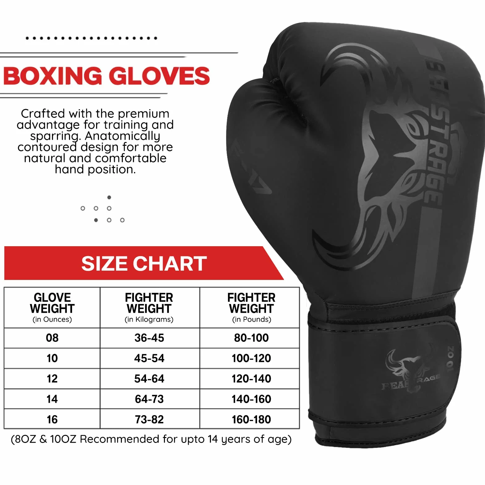 BEAST RAGE Rękawice bokserskie trening sparing Pro Impact Muay Thai MMA kickboxing mężczyźni kobiety dorosły ciężki worek bokserski podkładki ostrości rękawice prędkość trening wentylowana palma 8 10