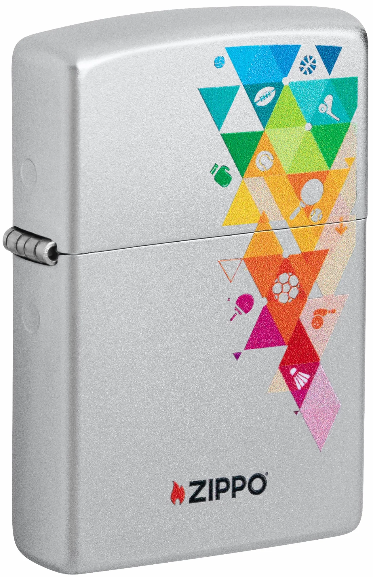 Zippo Sports Icons Zapalniczka Sztormowa, Kolorowy Nadruk, do Napełniania, Wielokrotnego Użytku, Wiatroodporna Konstrukcja, Pudełko na Prezent, Wykonano w USA, Kolor Satynowy Chrom (Satin Chrome)