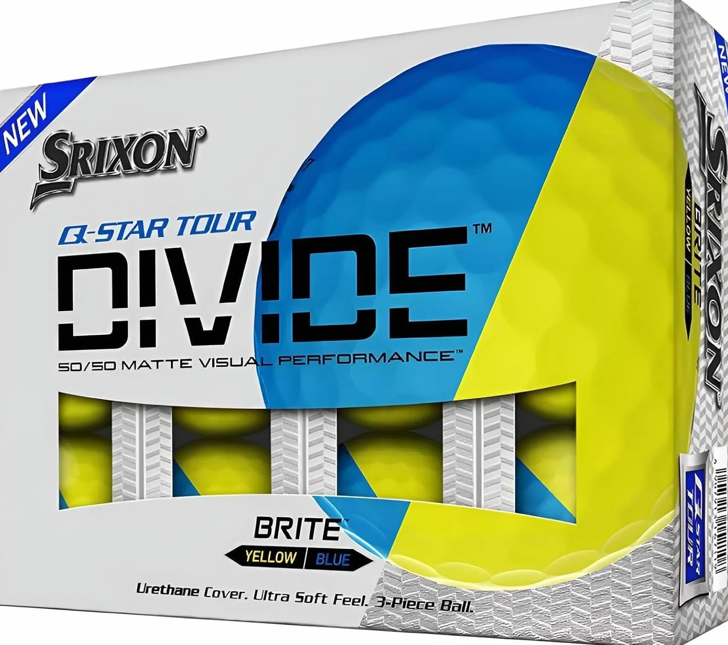 Piłki golfowe Srixon Q-Star Tour Divide niebiesko-żółte
