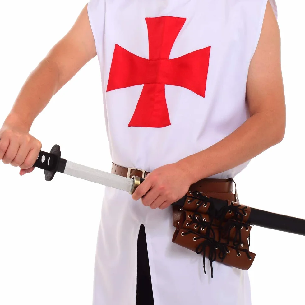 BLESSUME Średniowieczny uchwyt na miecz, renesansowy pasek kabura żaba Rapier Belt Cross Lacing