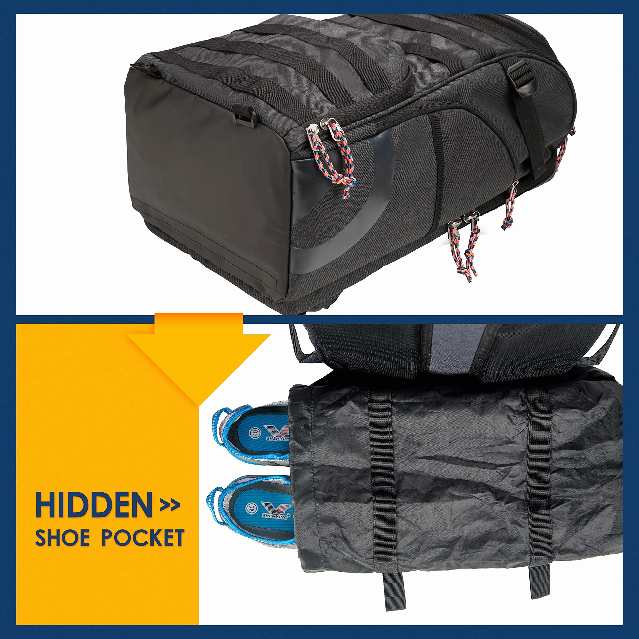 TRAILKICKER Plecak do koszykówki 40 l z przegrodą na piłkę i kieszenią na buty