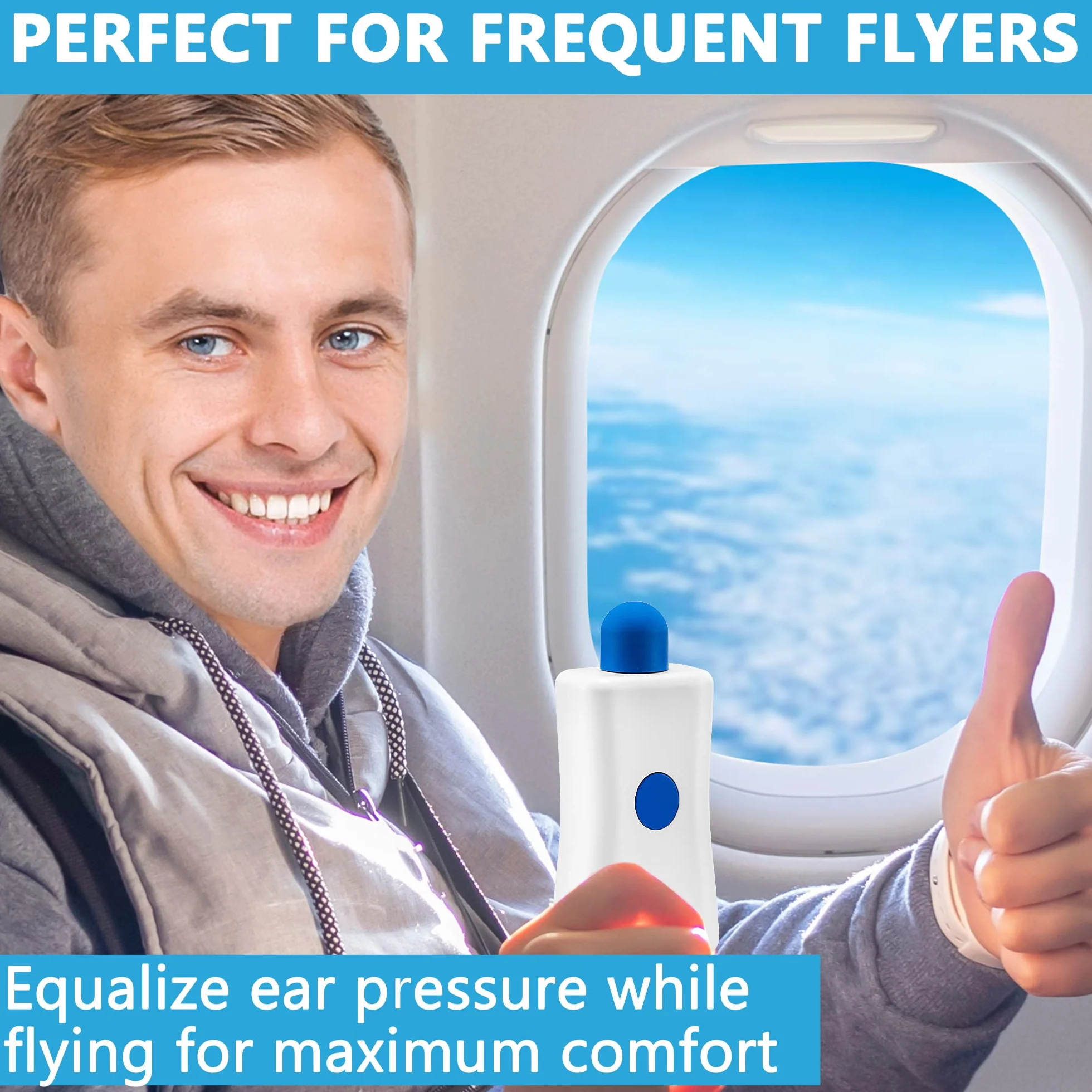 Tilcare urządzenie zmniejszające ciśnienie w uszach, wyrównujące zatrzaski uszu do latania, pływania, nurkowania, zimna i dyskomfortu alergicznego - w zestawie z przenośnym etui ochronnym