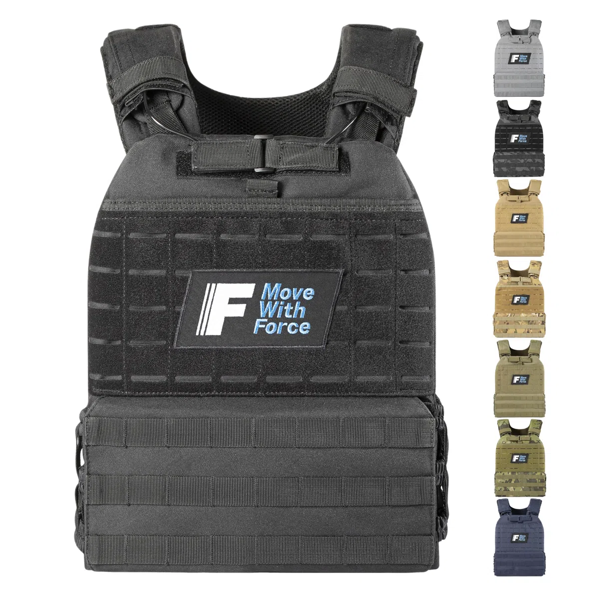 Force Fitness – Kamizelka z obciążeniem – Bardzo wytrzymałe, regulowane paski – Zawiera stalowe obciążniki, usprawniające treningi w domu lub na siłowni (2 kg, zielony kamuflaż)