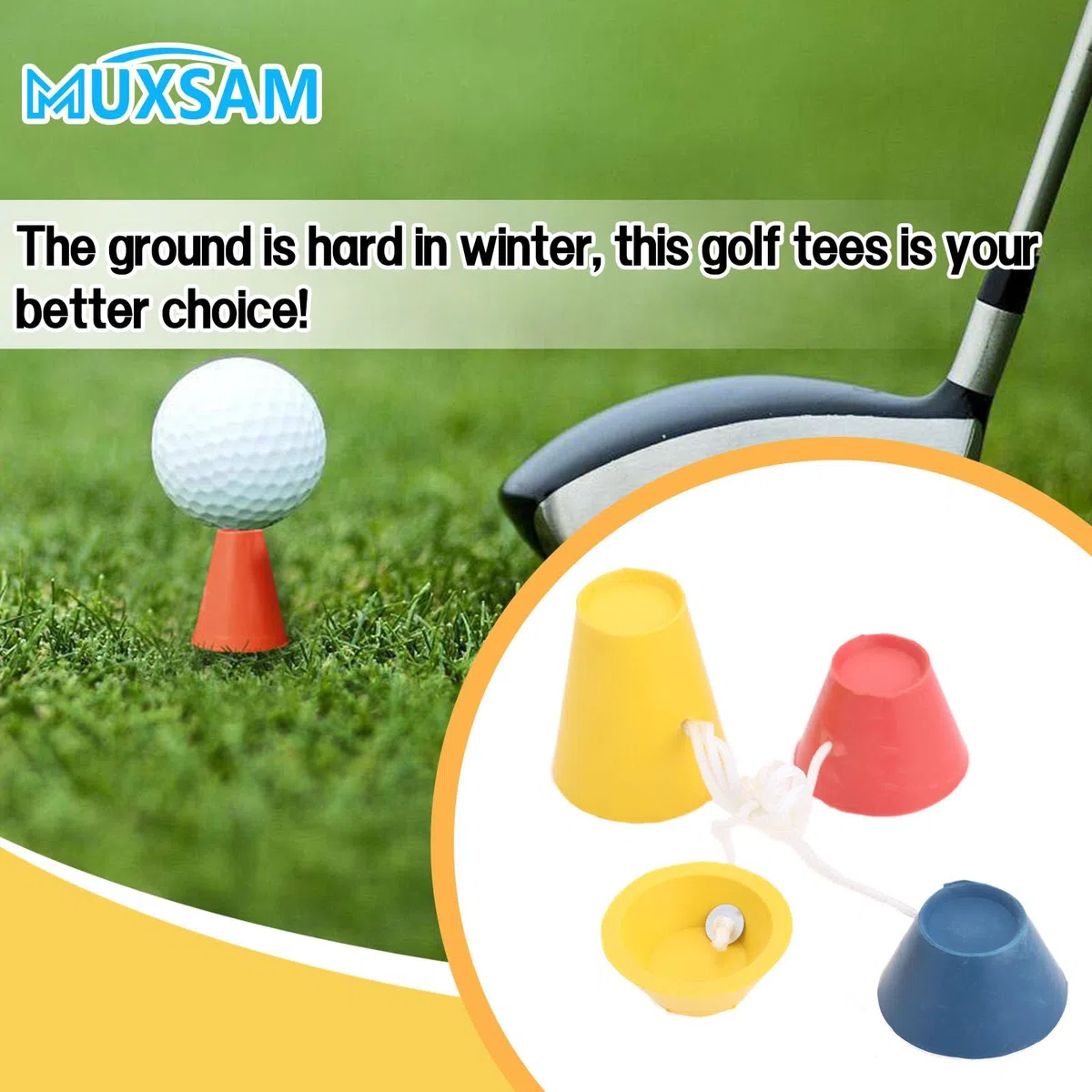 MUXSAM 4 szt. gumowe zimowe koszulki golfowe 38 mm 22 mm 18 mm 13 mm guma na mroźne dni.