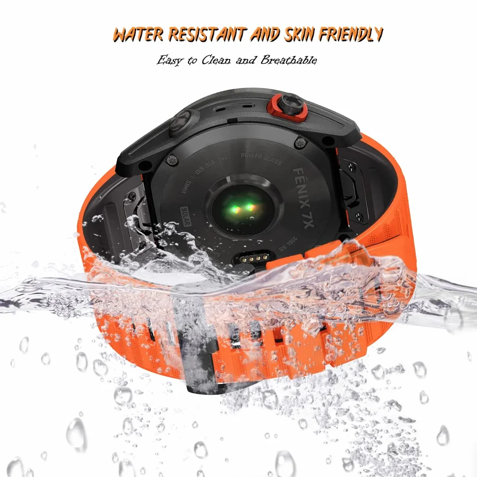 Pasek QuickFit 26 mm do Garmin Fenix 7X, Fenix 6X, silikonowa opaska wymienna