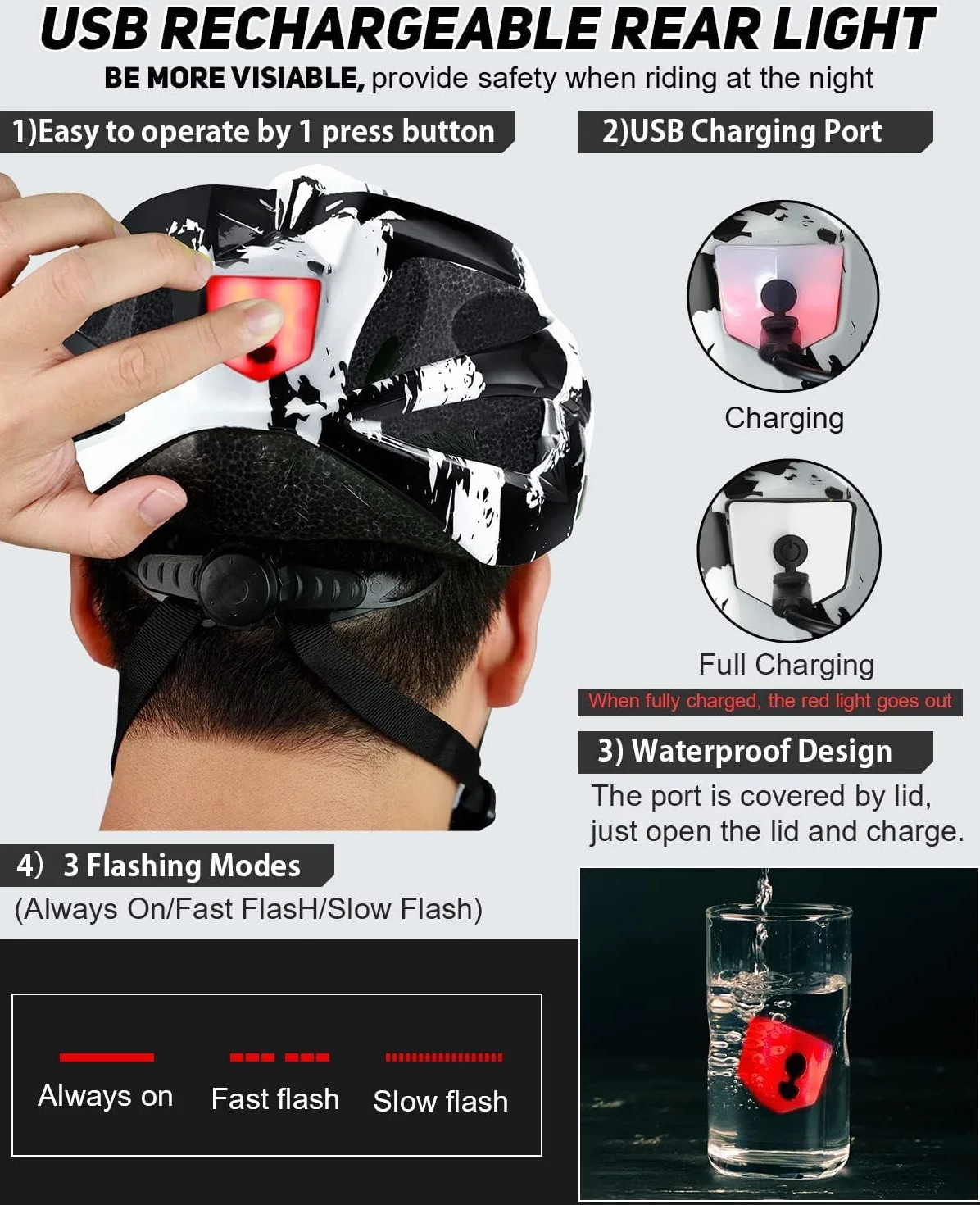 Kask rowerowy dla mężczyzn i kobiet, lekki kask rowerowy ze światłem LED, magnetyczna osłona przeciwsłoneczna, rower górski i szosowy, dla dorosłych, regulowany rozmiar 57-62 cm