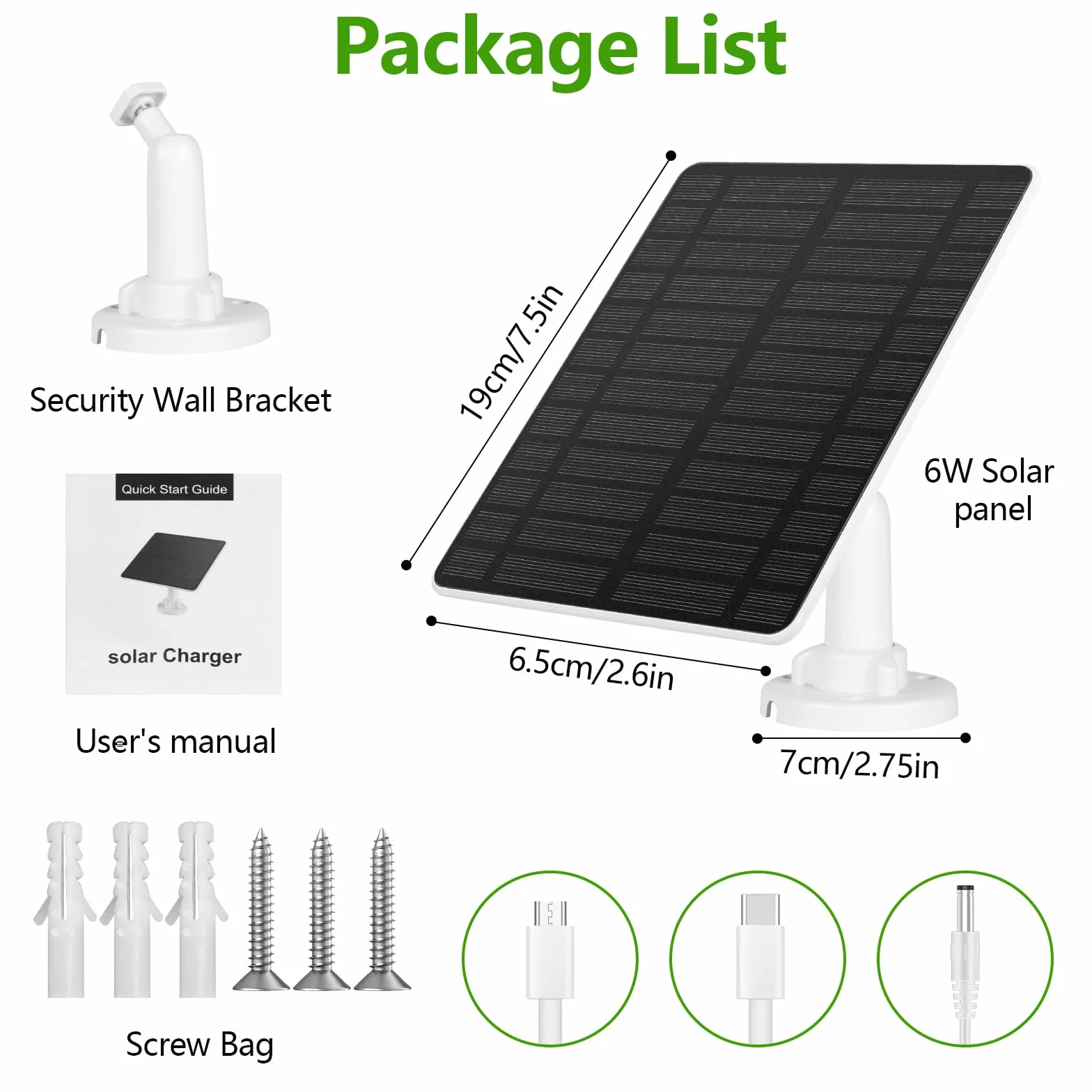 GuKKK panel słoneczny 6W IP65 do kamer Eufy euf-Cam 2C/2C Pro 2/2Pro E20/E40