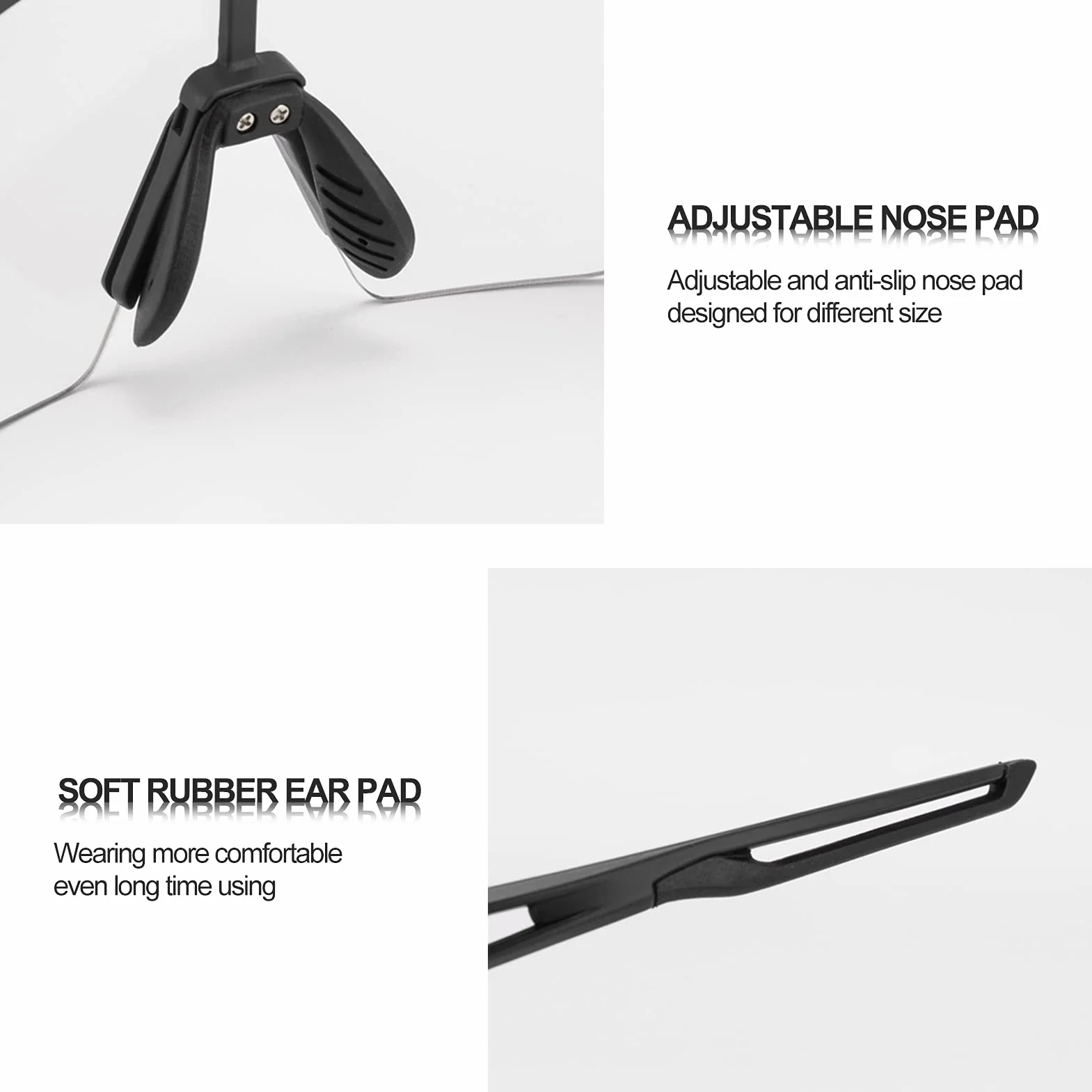 ROCKBROS Okulary Rowerowe UV400 Okulary Kolarskie Przeciwsłoneczne Fotochromowe Przezroczyste Wiatroszczelne Okulary Sportowe do Jazdy na Rowerze na Świeżym Powietrzu Wędkarstwo Golf