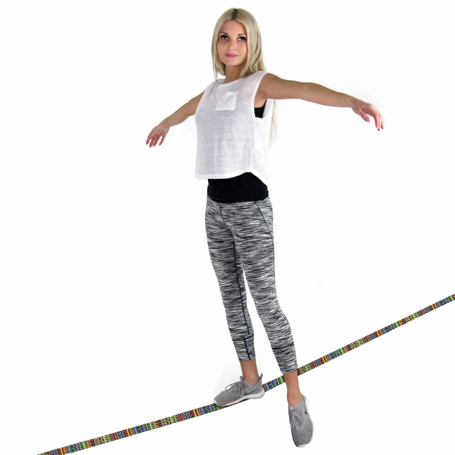 ALPIDEX Slackline Set 15m z osłoną drzewa i napinaczem grzechotki