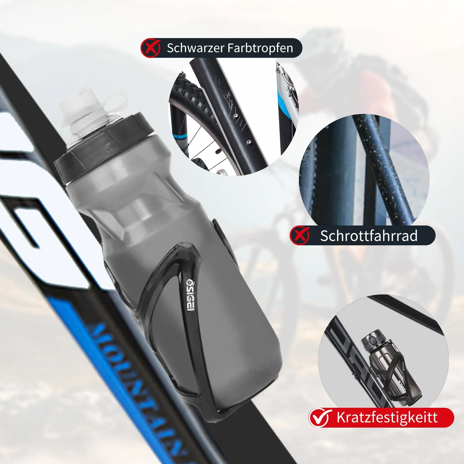 uchwyt na bidon rowerowy Zaktualizowany model uchwyt na napoje 35g Lekki uchwyt na bidon rowerowy z gradientem uchwyt na napoje rowerowy do MTB i rowerów szosowych (czarny*2)