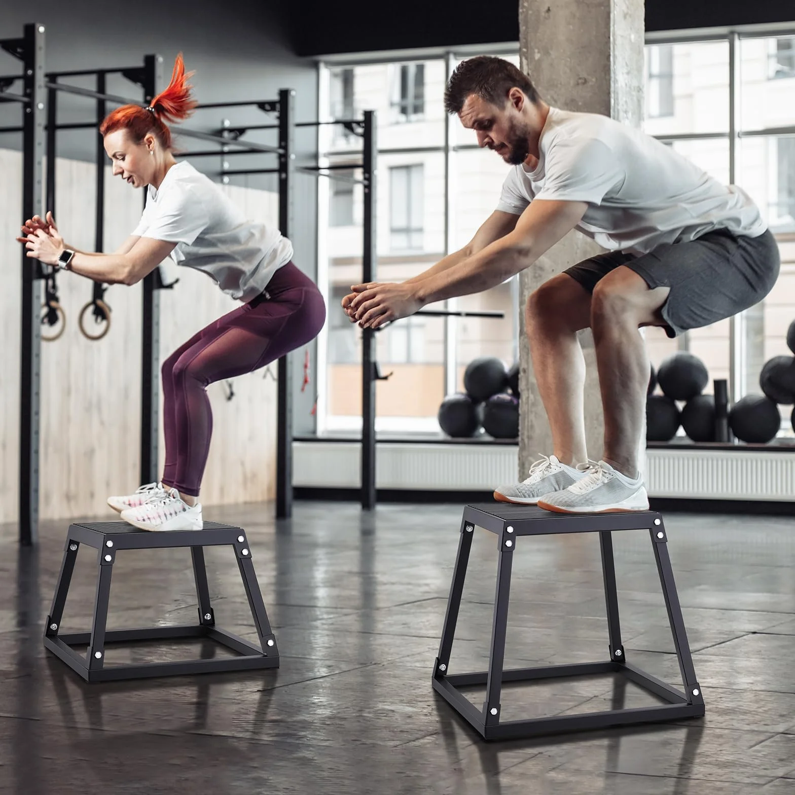 VEVOR Plyometryczna skrzynka do skakania, 30 cm, stalowa platforma plyometryczna i pudełko do skakania, antypoślizgowe pudełko do ćwiczeń fitness, do treningu siłowego w domu, na siłownię, trening