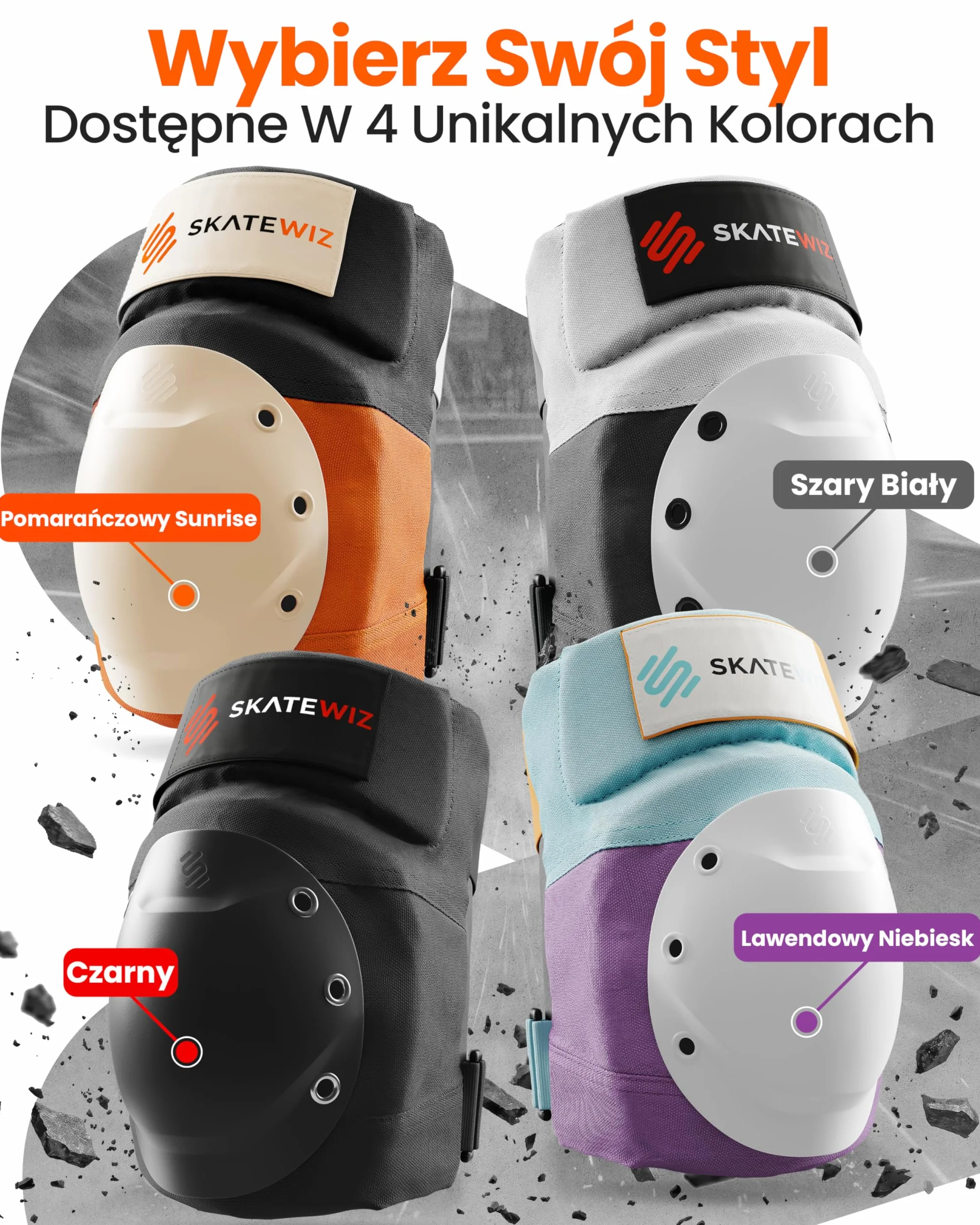 SKATEWIZ Ochraniacze on rollki of the dorosłych and młodzieży z neoprenowymi rękawami - Zestaw ochraniaczy [6 szt.] SHIELD, opracowany przez niemieckiego producenta