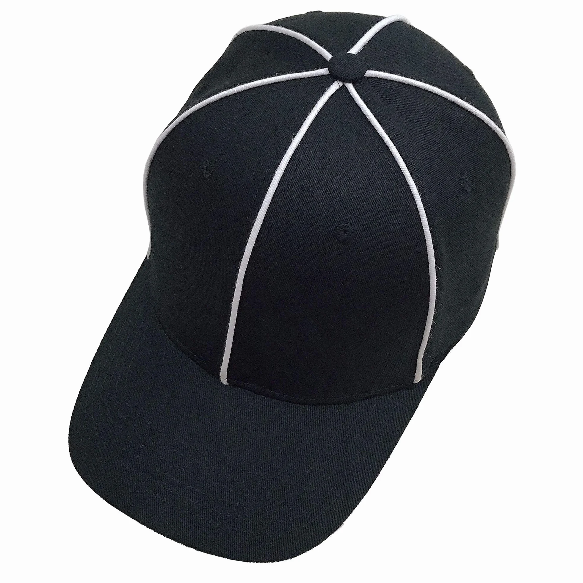 TopTie Sporting Goods oficjalna czapka sędzia, czarna z białym paskiem, regulowana czarna czapka z piłką - czarna biała w paski