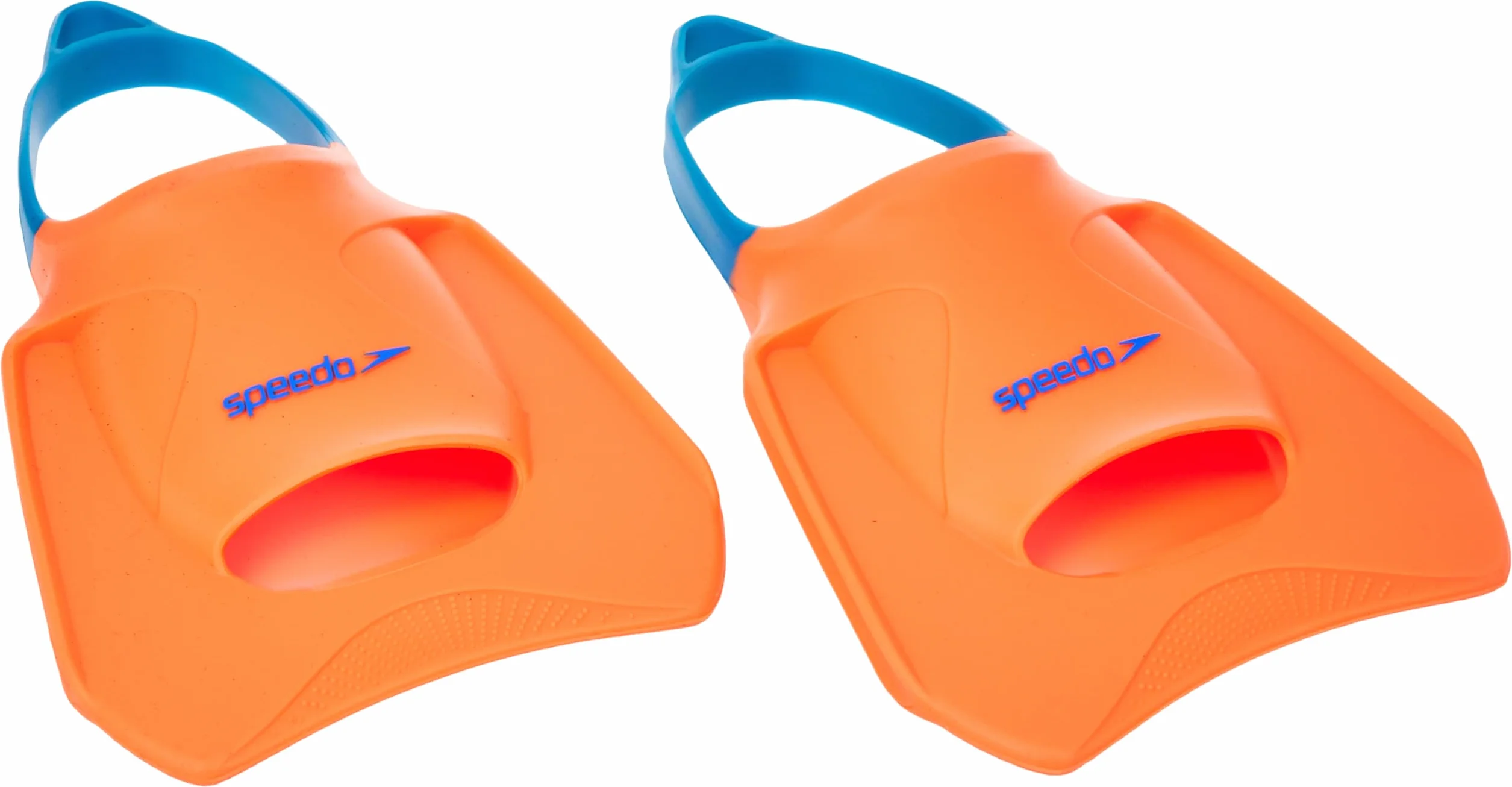 Speedo Unisex Biofuse Fitness Fin | Trening pływacki | Płetwa | Płetwa | Płetwa Fluro Mandarynka/Basen Niebieski/Niebieski Płomień, L
