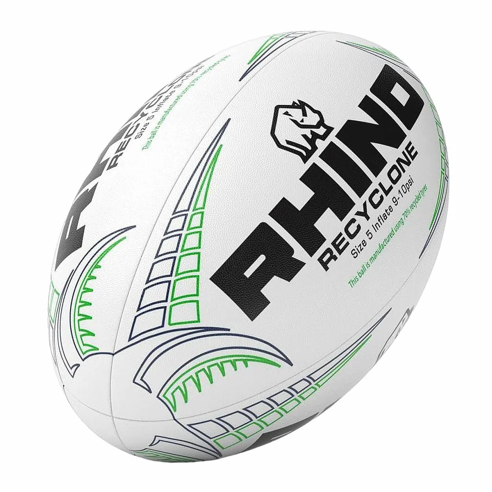 Recyclone piłka do rugby biała rozmiar 5