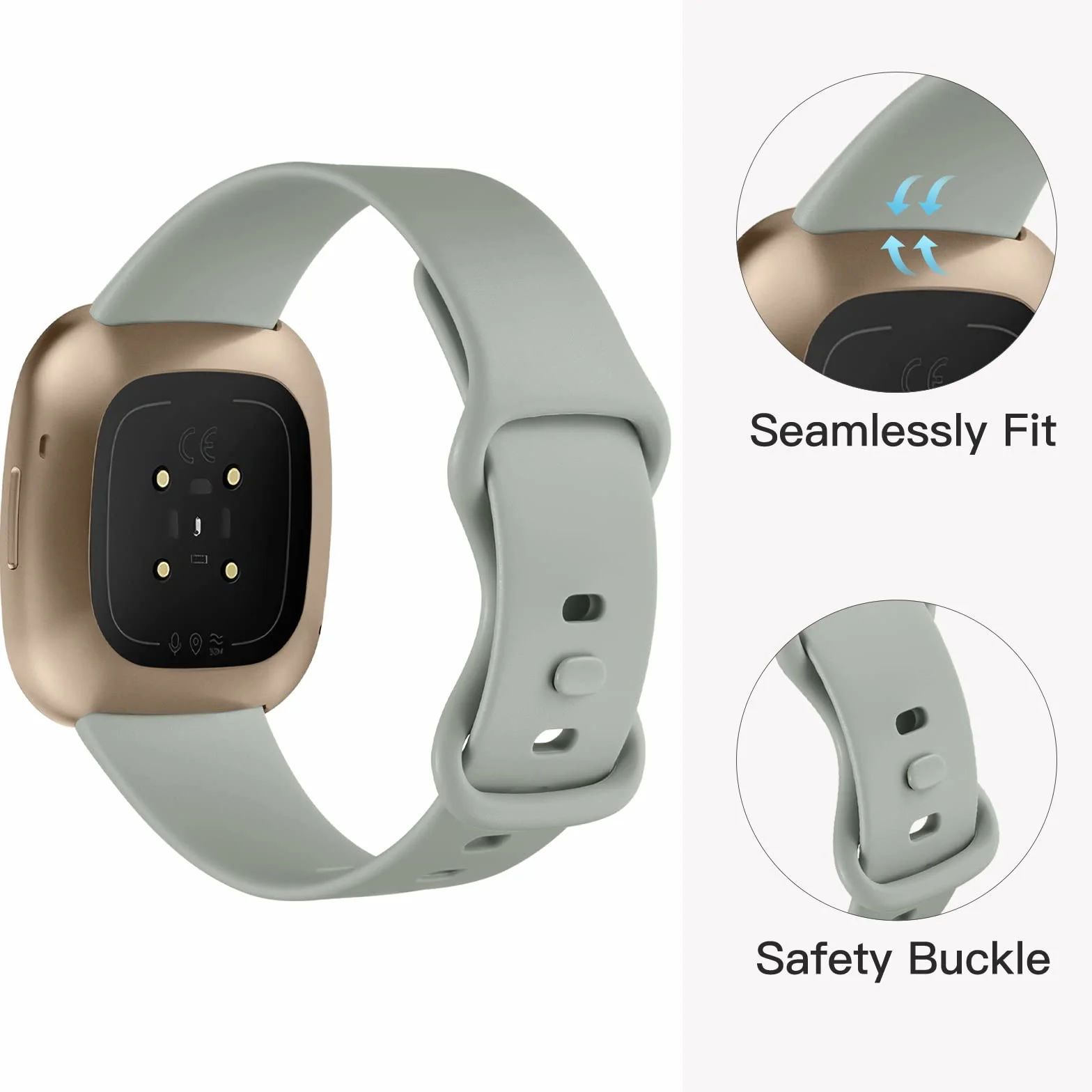 Charlam 6-pak pasków kompatybilnych z zegarkiem Fitbit Versa 3, Versa 4, Fitbit Sense/Sense 2, miękki pasek do zegarka sportowego, zapasowy pasek na nadgarstek dla kobiet mężczyzn, rozmiar S, L