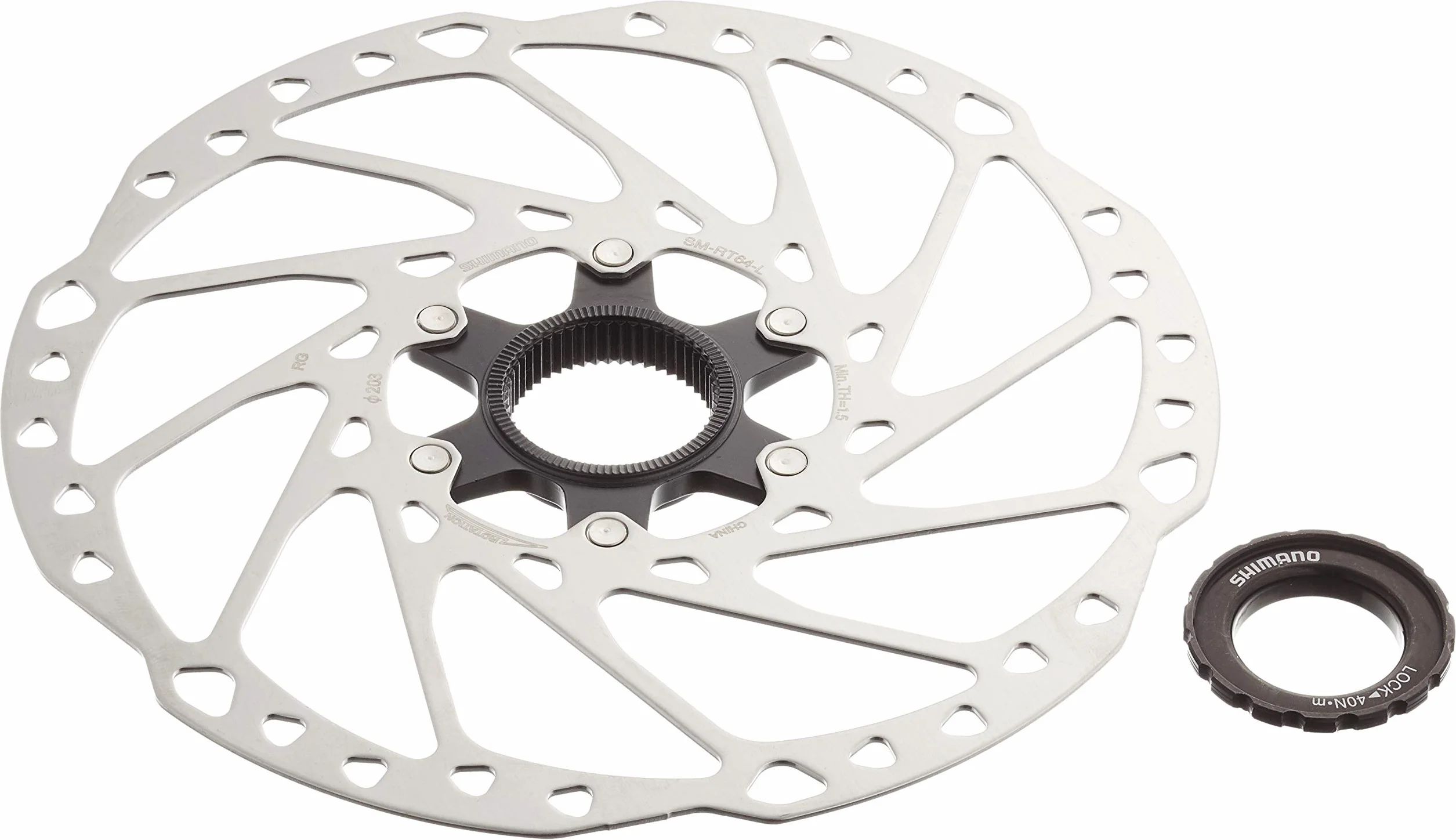 SHIMANO tarcza hamulcowa E-64LEC 203 mm srebrna