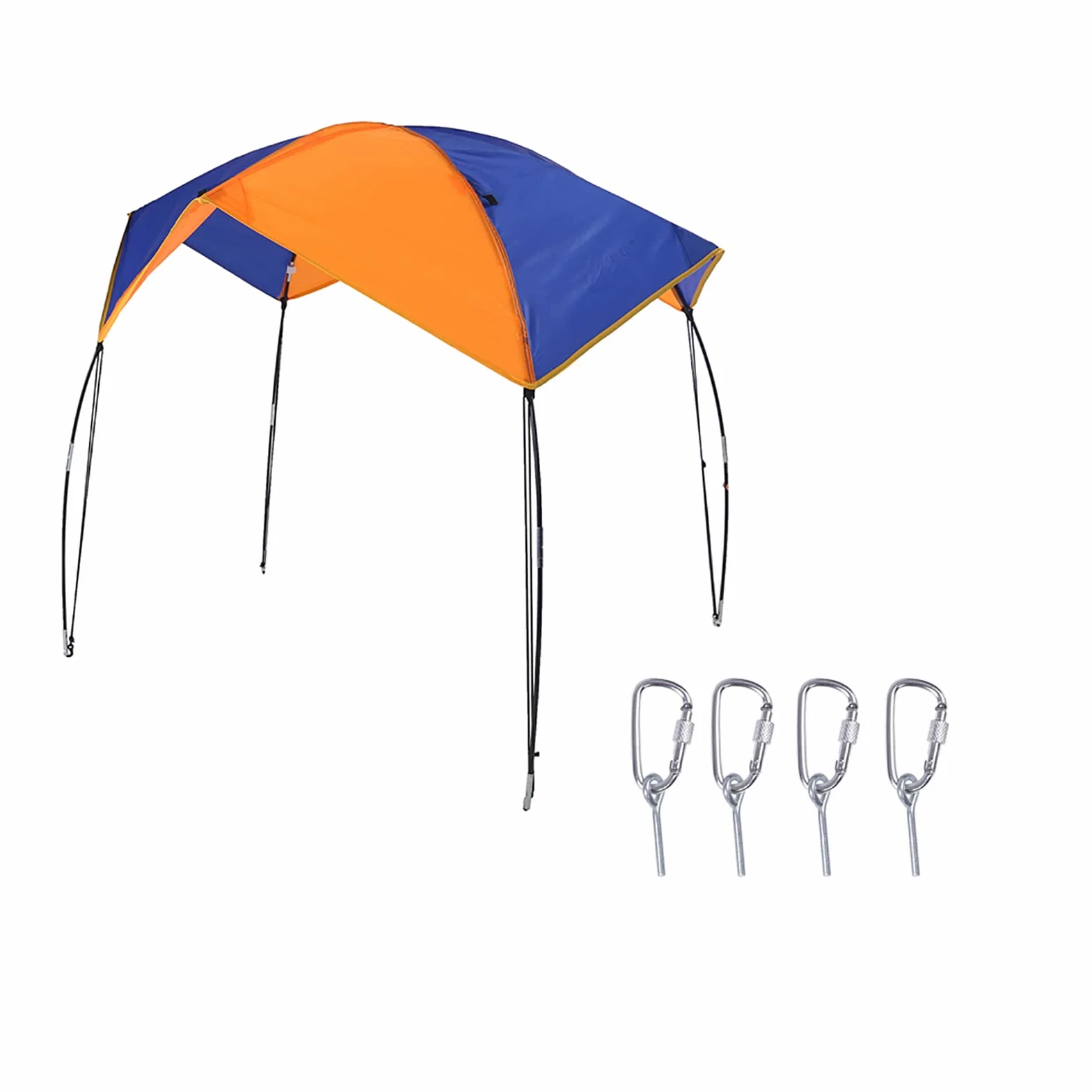 Ejoyous Nadmuchiwany parasol do łodzi dla 2-4 osób, nadmuchiwany dach łodzi bimini składany nadmuchiwany namiot na łódź namiot dachowy namiot kempingowy ochrona przed słońcem namiot