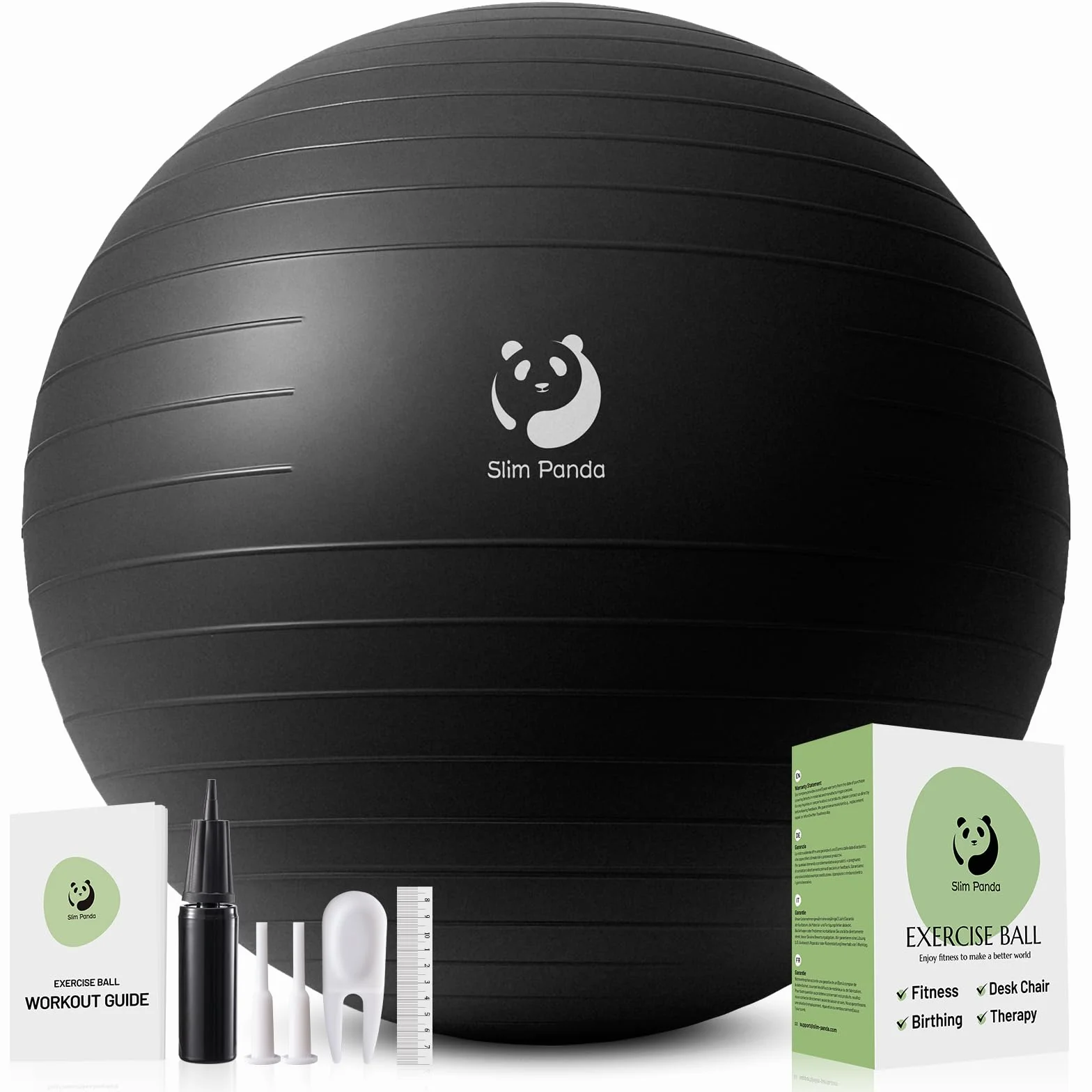 Slim Panda Piłka gimnastyczna 55-85 cm zabezpieczona przed wybuchem z pompką do fitnessu