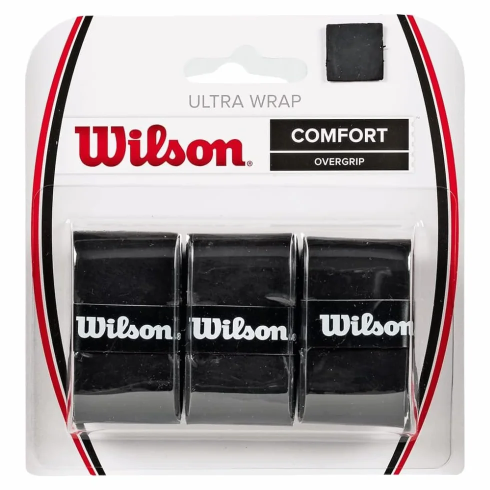 Wilson Ultra Wrap Overgrip, opaska na rękojeść unisex, czarna, 3 sztuki, WRZ403000