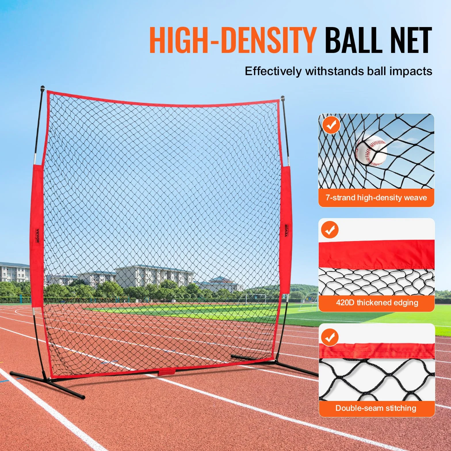 VEVOR Barricade Backstop Siatka sportowa barierowa przenośny ekran ochronny baseball softball lacrosse piłka nożna hokej