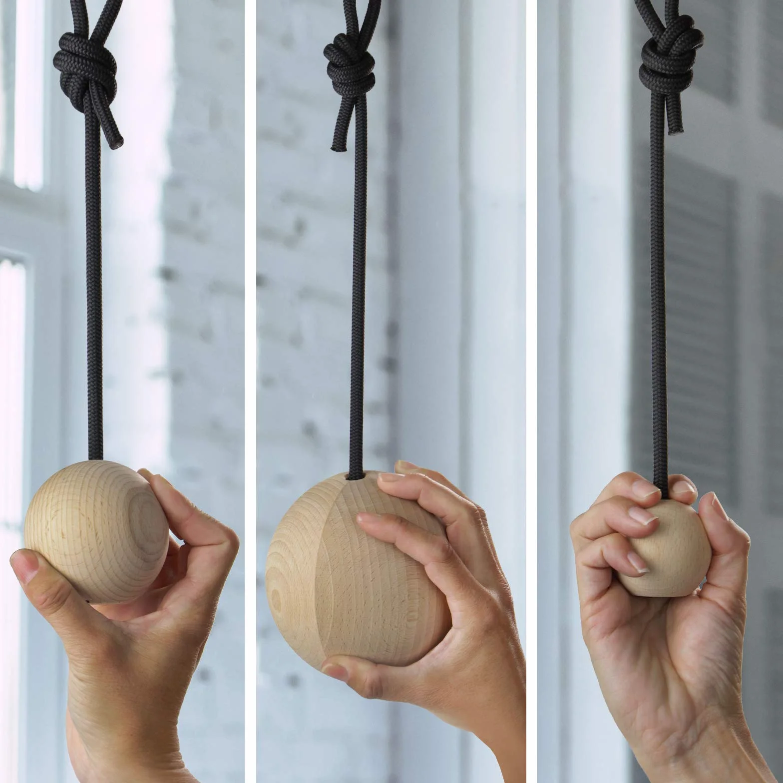 ALPIDEX ALPIDEX Para kul treningowych Grip Ball 2 sztuki w różnych rozmiarach zestaw dwóch kulek drewnianych trening fitness drewno bukowe