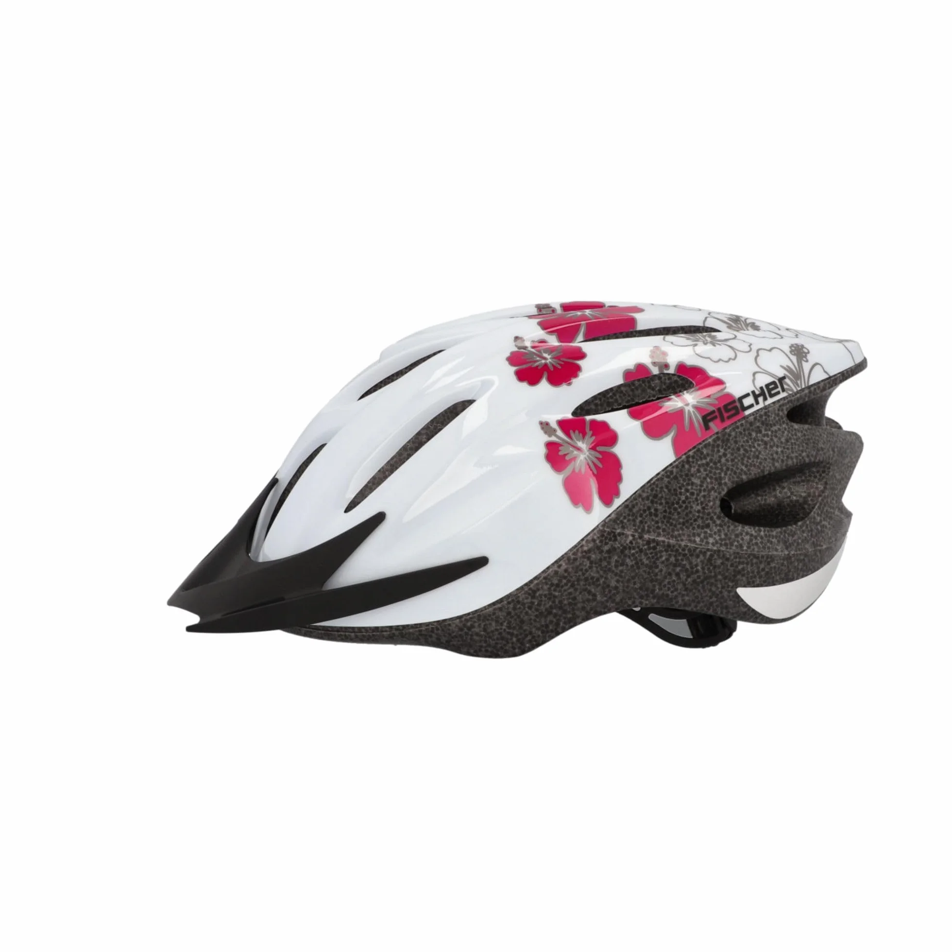 FISCHER Kask rowerowy dla dorosłych, kask rowerowy Hawaii, rozmiar S/M, 54-59 cm, biało-różowy