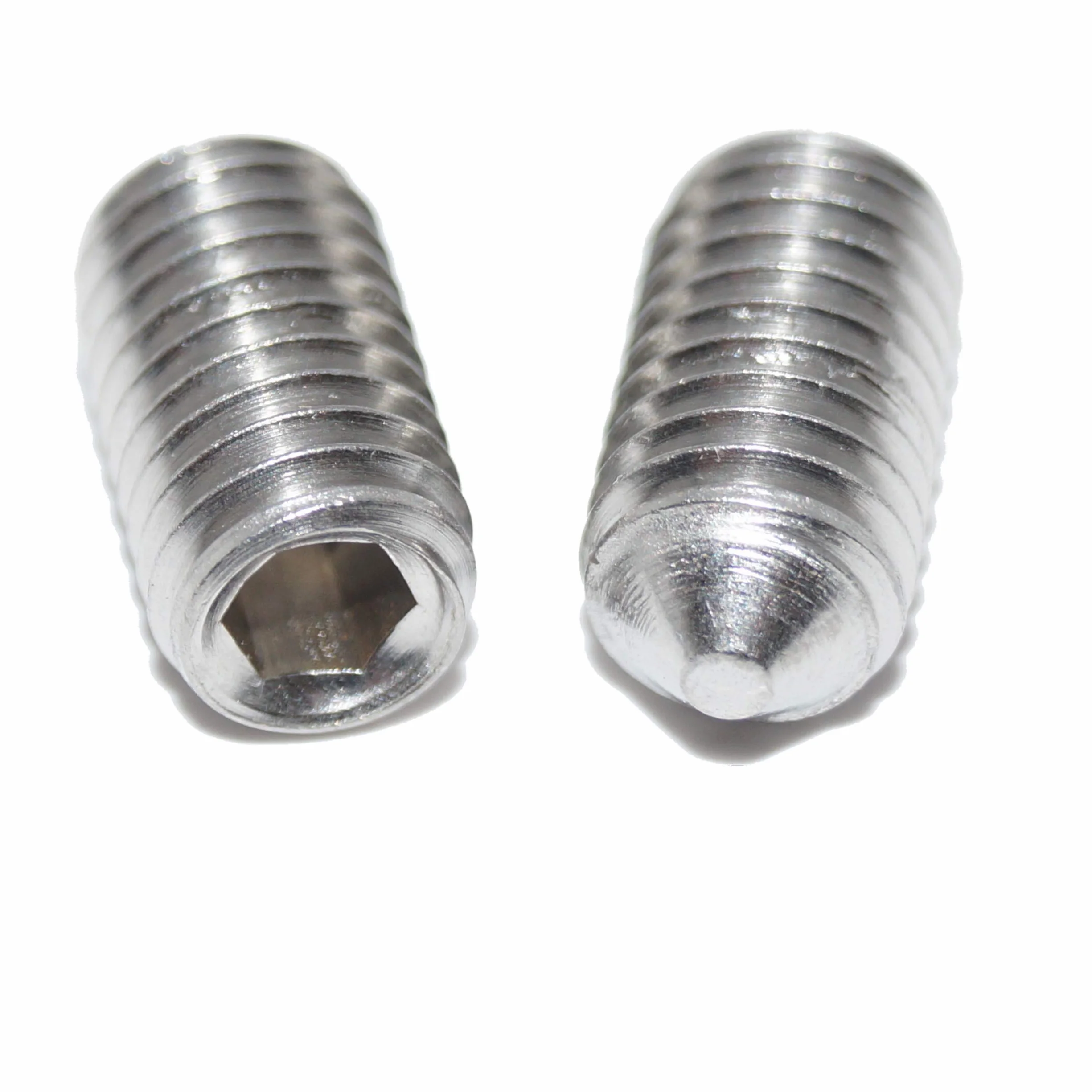 Kołki gwintowane M4x5 ISO 4027 A2 stal szlachetna gniazdo sześciokątne 100 sztuk