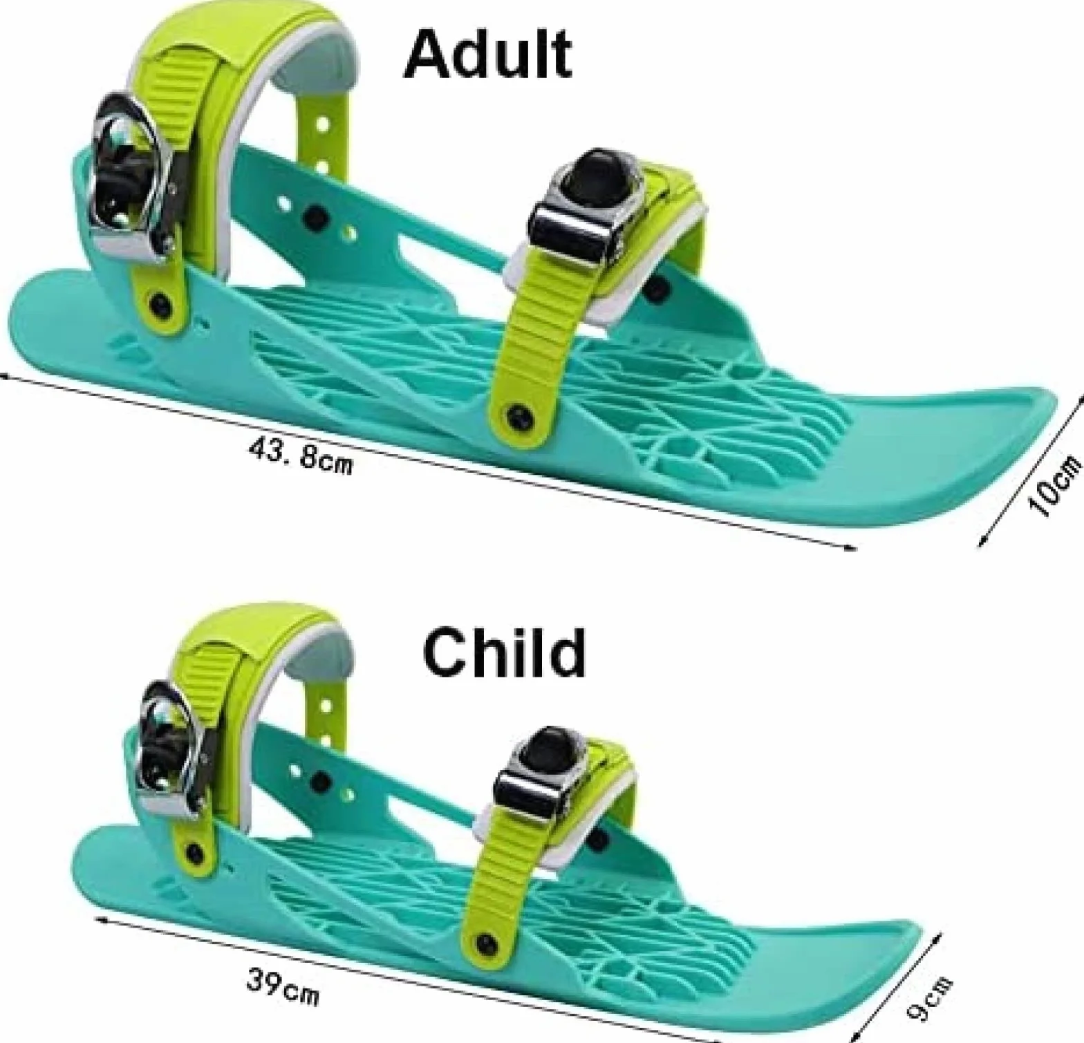 Mini Łyżwy Regulowane-antypoślizgowe Narty Dla Dorosłych Na Śnieg Skiboard Snowblades-uniwersalne Buty Narciarskie Na Sankach Snowboard,Czarny,Dorosły,Collector88