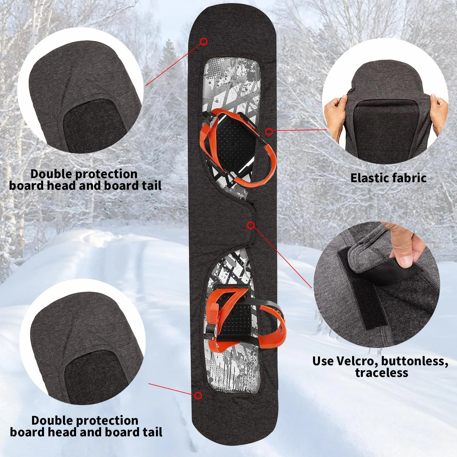 Pokrowiec ochronny na deskę snowboardową rozciągliwy materiał