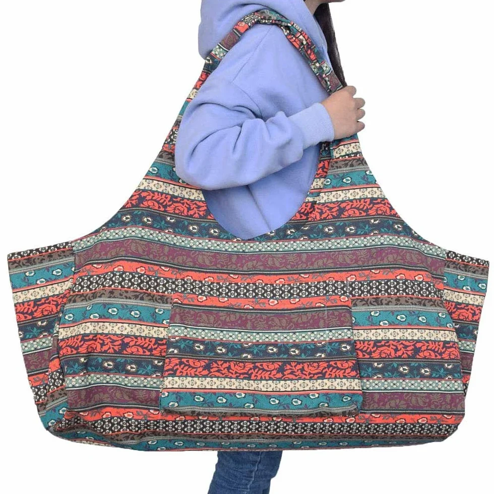 Mu Mianhua Torba na matę do jogi z dużą kieszenią i kieszenią na zamek błyskawiczny pasuje do większości mat