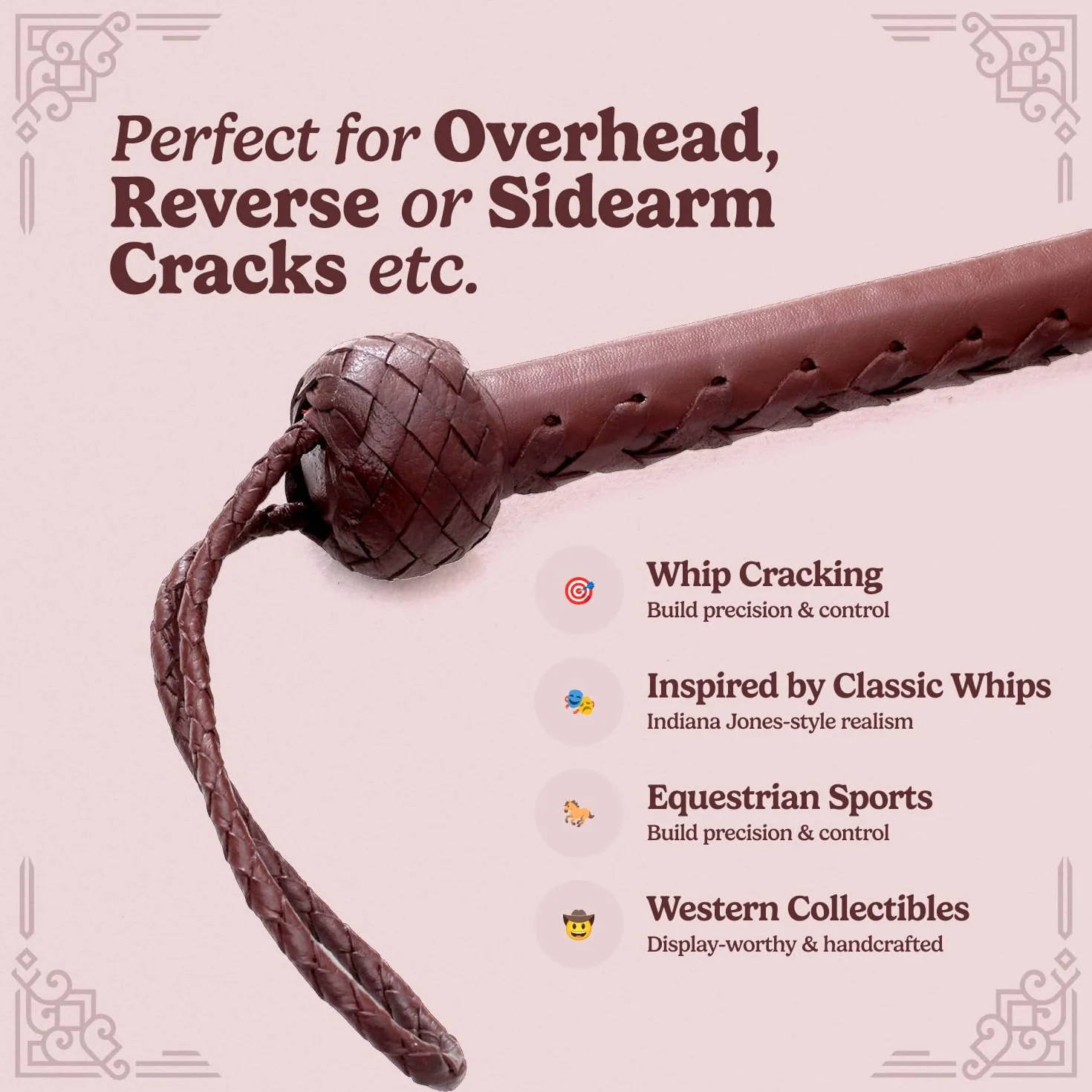 Indiana Jones styl 15 stóp 8 warkocz ciemnobrązowy skórzany bulwhip prawdziwa skóra bydlęca bull whip