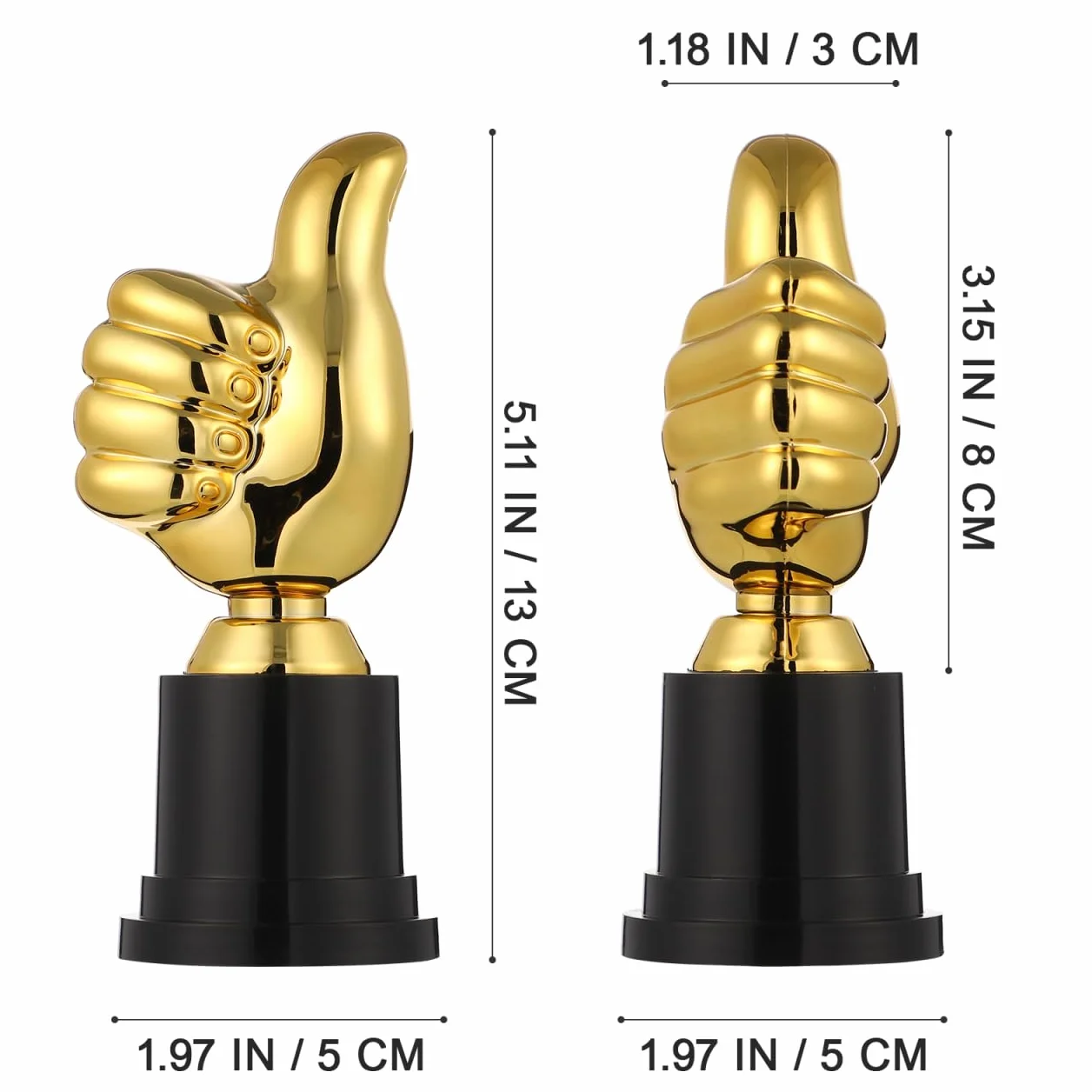 BESPORTBLE Kciuki wysoki trofeum palec trofeum dłoń trofeum puchar nagroda palec gest biurko rzeźba na ceremonię wręczenia nagród impreza sport złoty