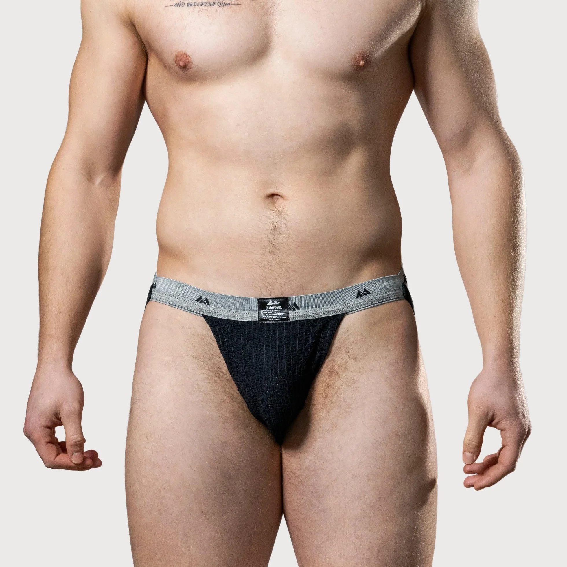 MM Edition Męski pasek typu jockstrap, czarny/szary, M