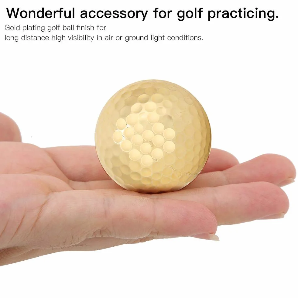 Keenso Piłka golfowa, 4 szt. przenośna, podwójna warstwa pozłacana, akcesoria do piłek golfowych, złoty, warunki oświetlenia gruntu Golf sporty rekreacyjne
