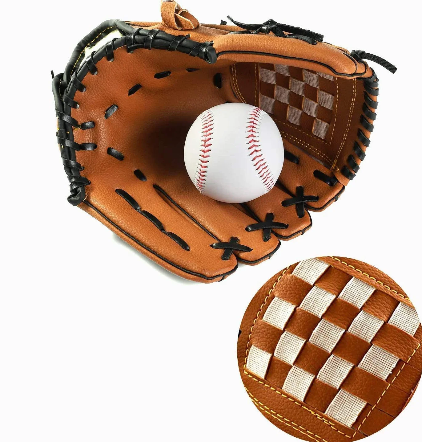 Rękawica baseballowa, sportowe rękawice do mrugnięcia z baseballem, skóra PU, regulowane i wygodne, 27 cm, 29 cm, 31,8 cm, rzut prawą ręką, rękawica lewa ręka