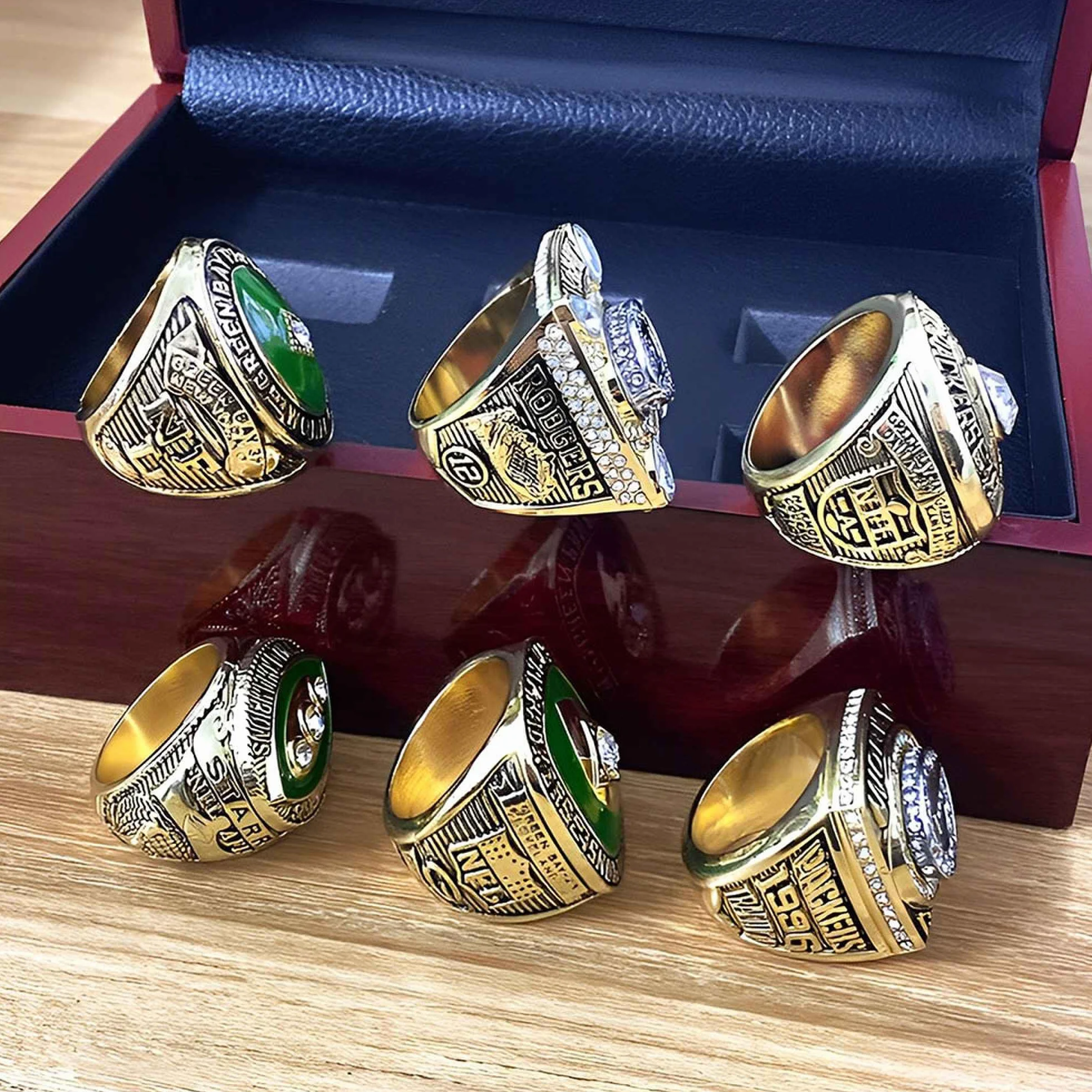 Green Bay Packers Rugby Champion Ring Super Bowl FFL Pamiątkowe Kolekcje Prezenty