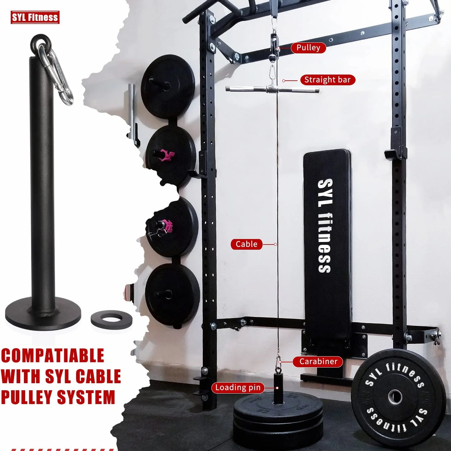 SYL Fitness Płyta obciążeniowa sztyft do ładowania 25 mm/50 mm, obciążnik