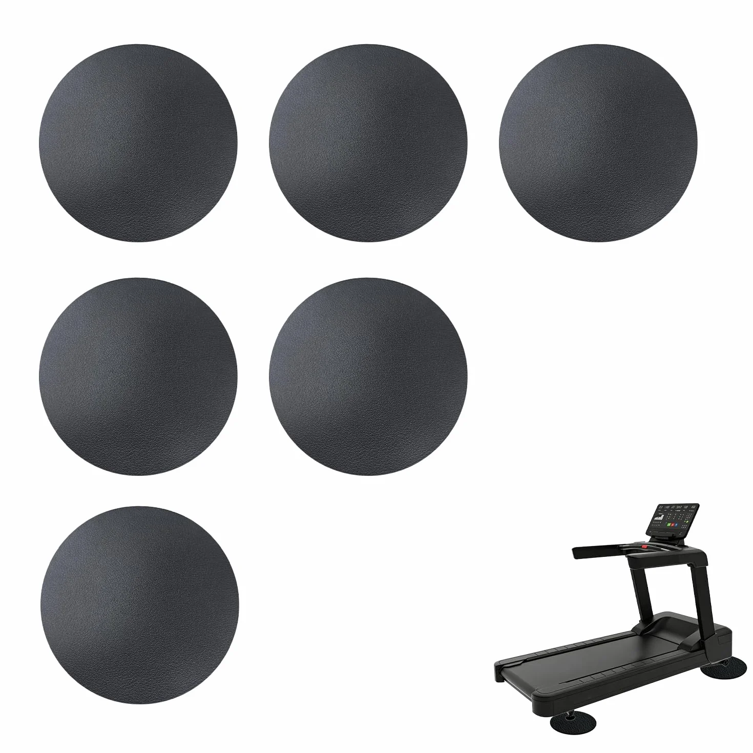 Mata do bieżni, 6 sztuk mata ochronna do narzędzi fitness o grubości 6 mm, antypoślizgowa mata do bieżni 10 x 10 x 0,6 cm do bieżni gimnastycznej, czarna