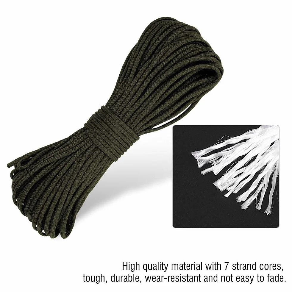 Paracord survivalowy VGEBY wytrzymały zielony wojskowy