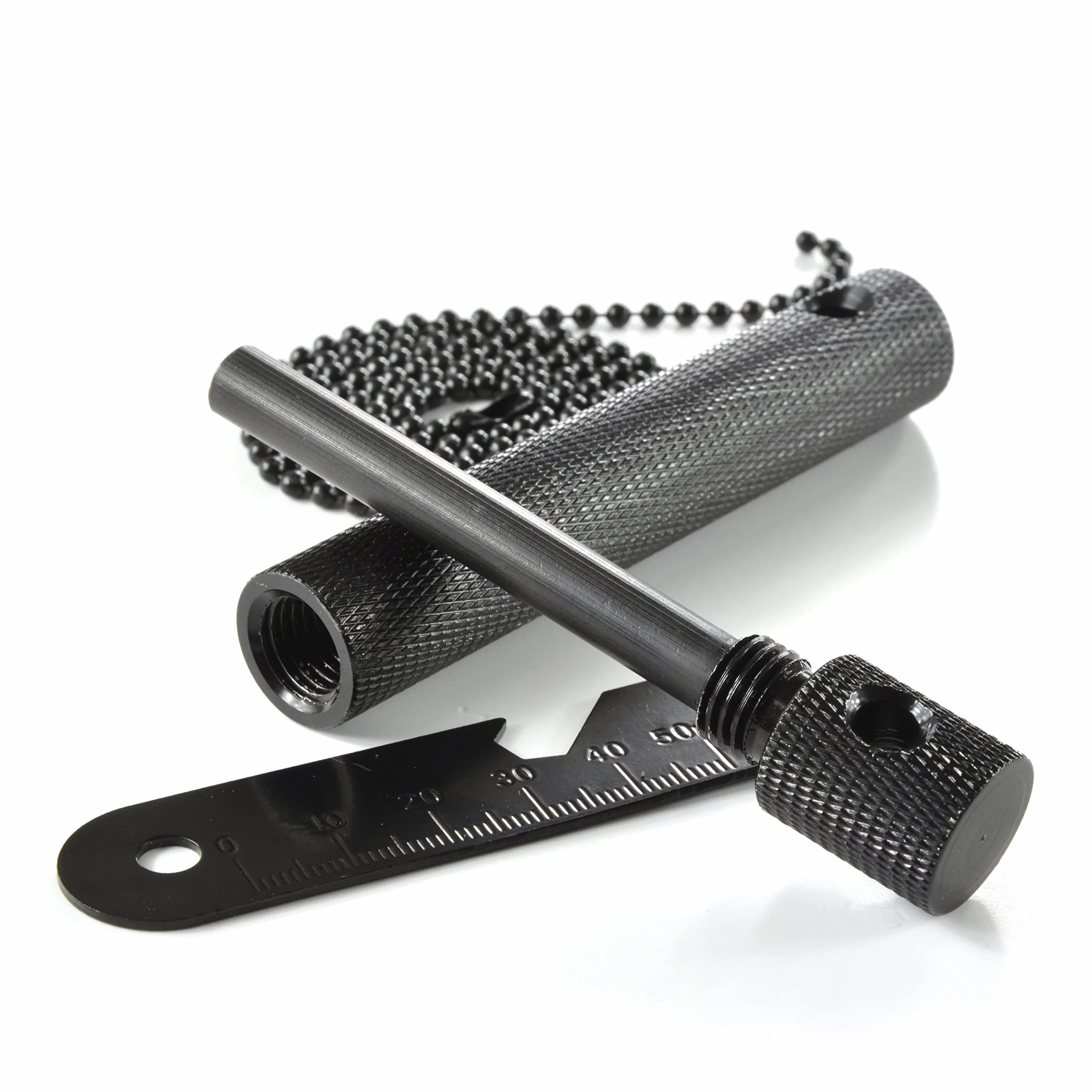 Zestaw do rozpalania Ganzoo stal ogniowa magnez 8 mm czarna aluminiowa osłona CNC kompas gwizdek stalowy skrobak