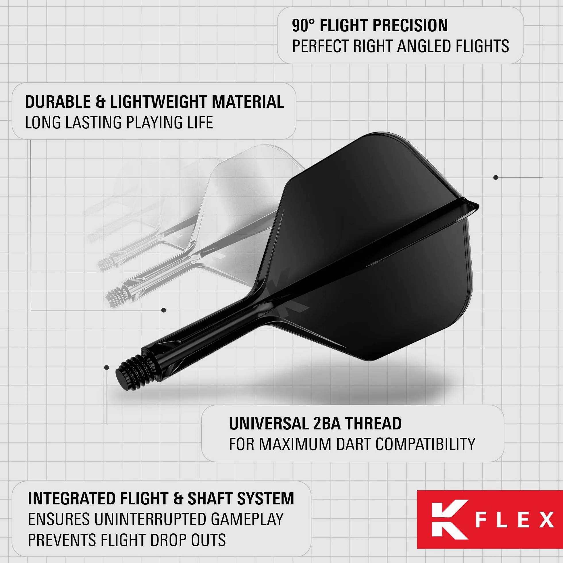 Target Darts K-Flex Integrated Dart Flights and Shafts, Kflex 9 Pack Bundle, Wielopak - K Flex 3 kolory | Czarny, Biały, Przezroczysty, Czerwony, Zielony, Niebieski, Różowy, Pomarańczowy, Żółty