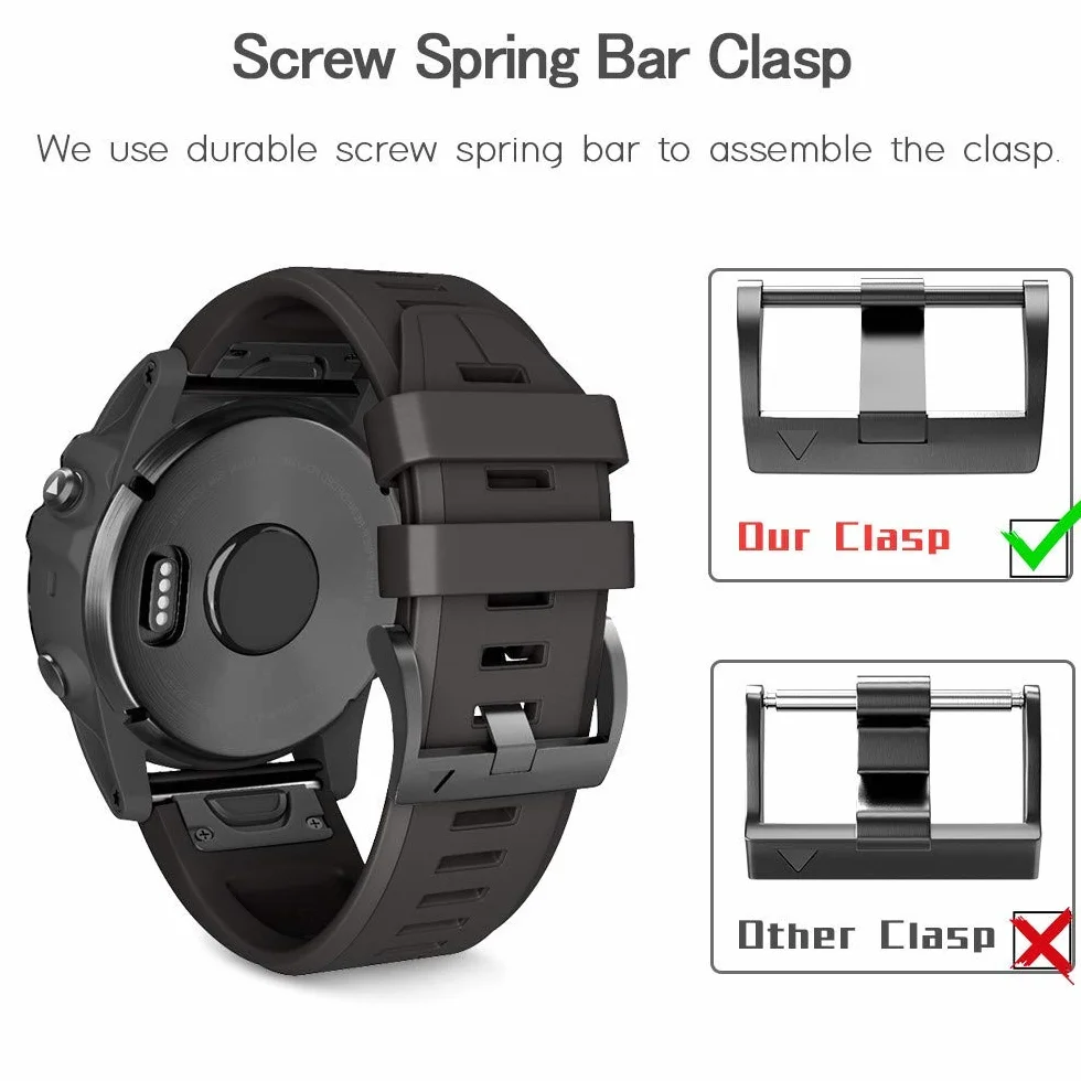 NotoCity Pasek do zegarka Garmin Fenix 5 / Fenix 5 Plus/Fenix 6 / Fenix 6 Pro/Fenix 7 / Fenix 7 Pro Forerunner 935/945, silikonowy pasek Quick-Fit o szerokości 22 mm, wiele kolorów (czarny)