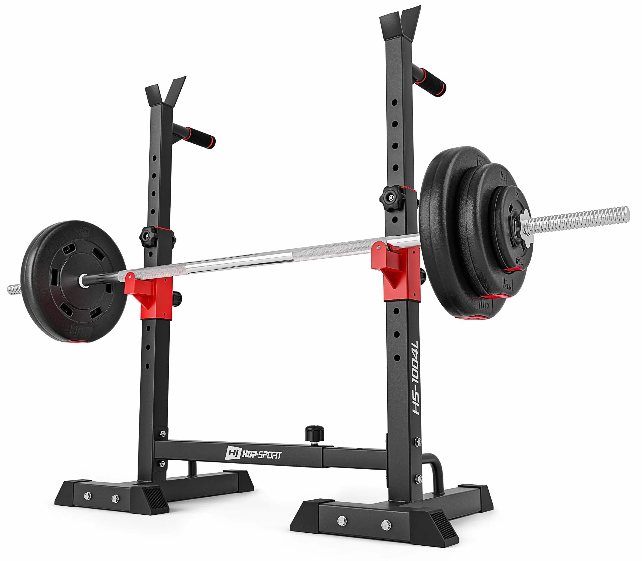 Hop-Sport HS-1004L regulowany stojak na hantle, do przysiadów, maksymalna pojemność 250 kg, regulowany uchwyt do treningu w domu