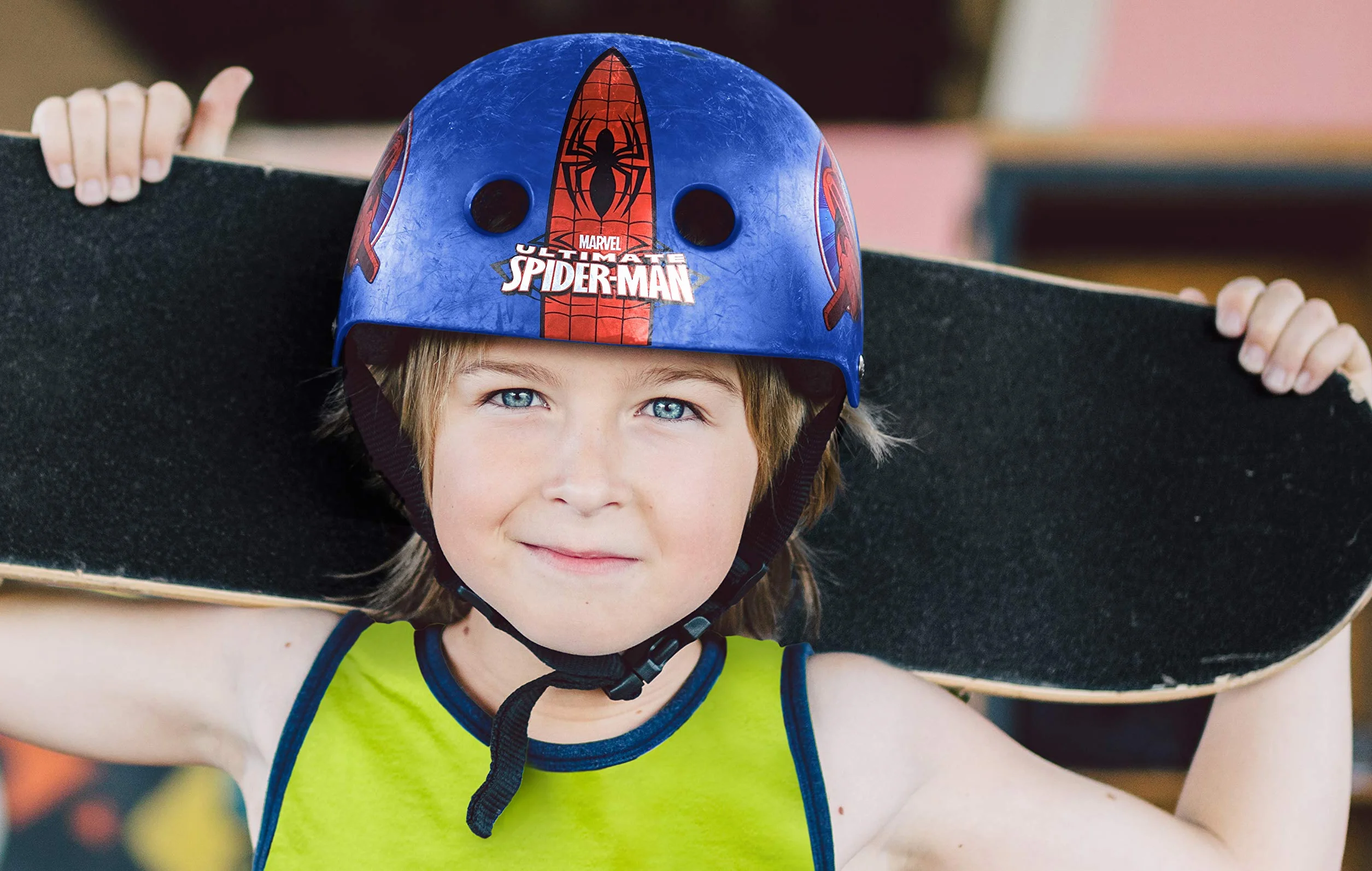 Stamp Kask skate Spiderman młodzieżowy deskorolka unisex, niebieski, 53-57 cm, obwód głowy