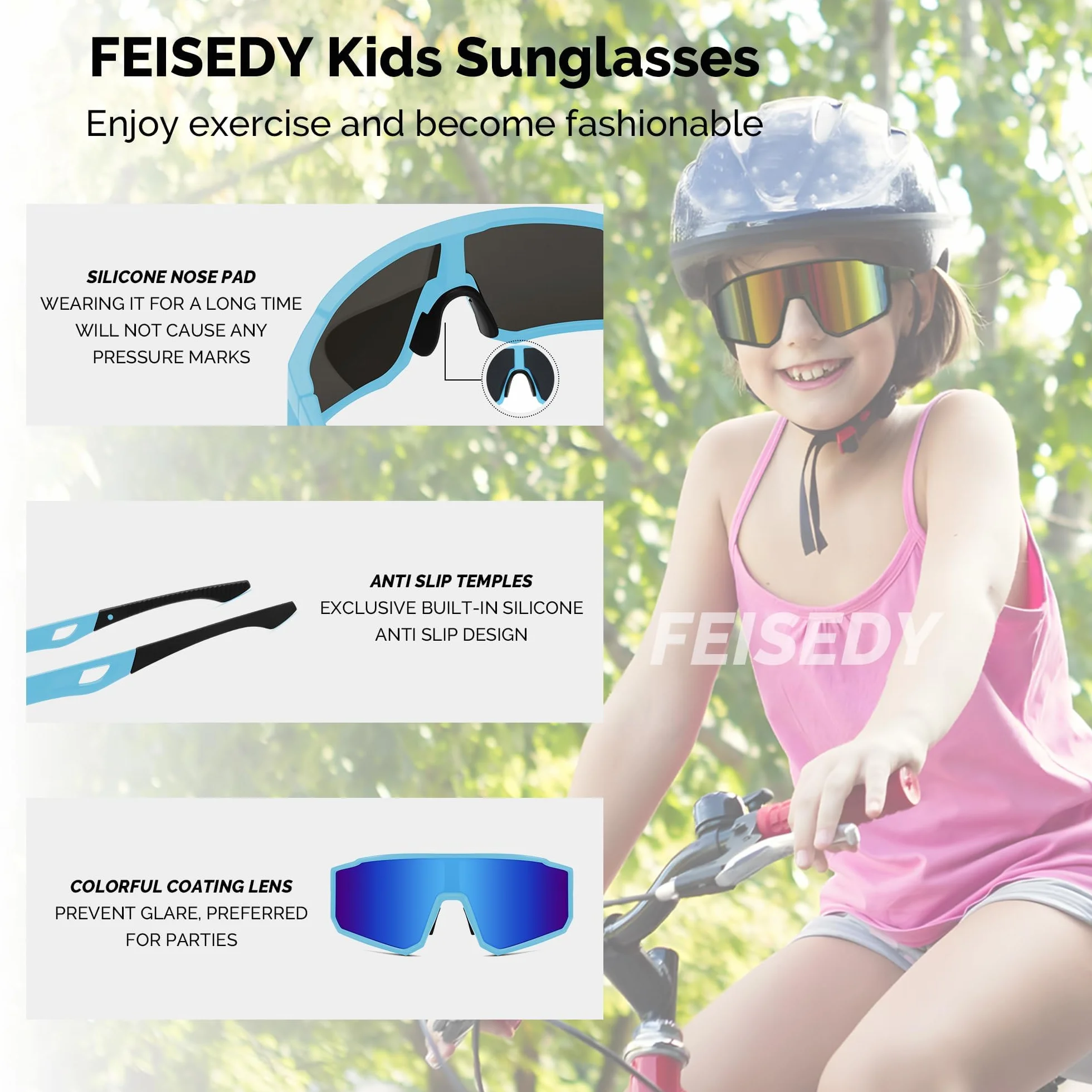 FEISEDY Sportowe okulary przeciwsłoneczne UV400 B9157